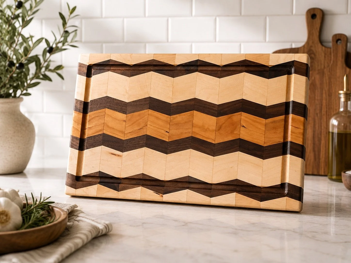 Chevron Artisan - Maple, Walnut, Cherry (20x12x1)