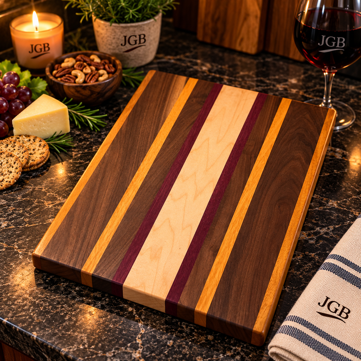 Luxurious Striped Wood Charcuterie Table.png