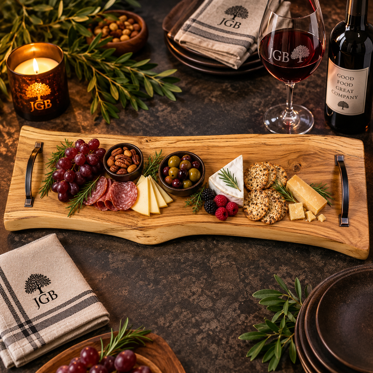 Oak and Ember Serving Tray