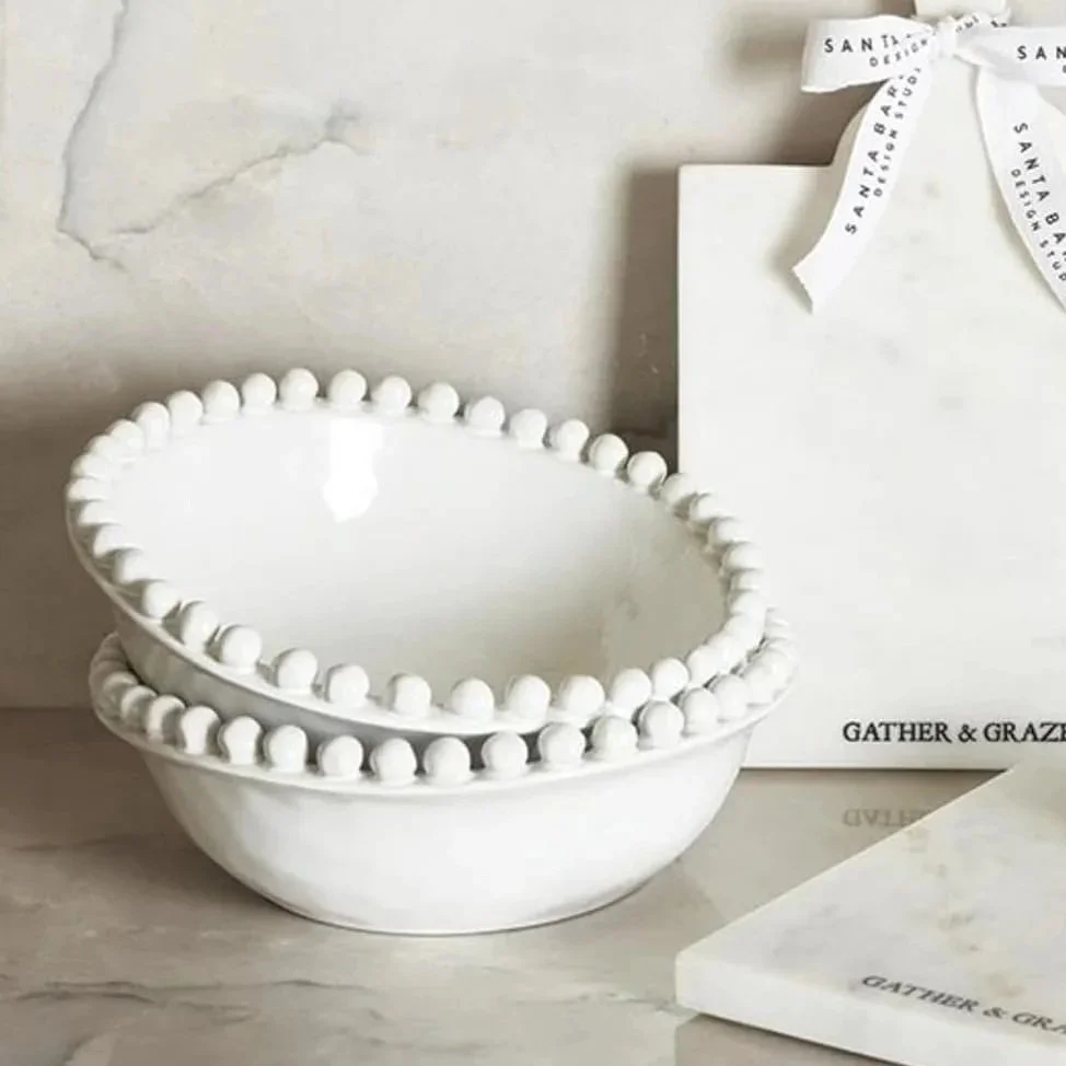 Beaded Artisan Ceramic Bowl