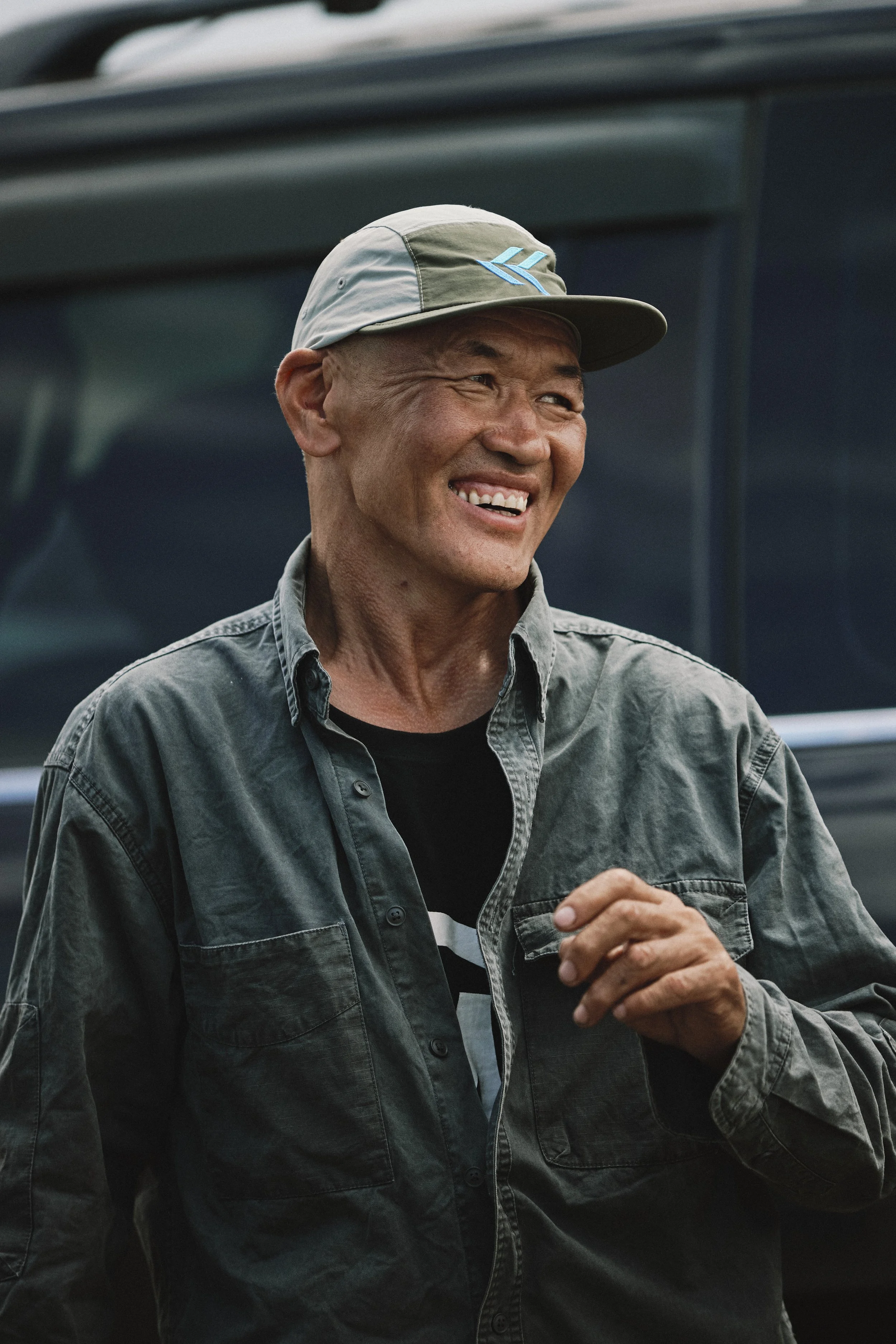 All smiles after camp is set up by one of our drivers in western Mongolia