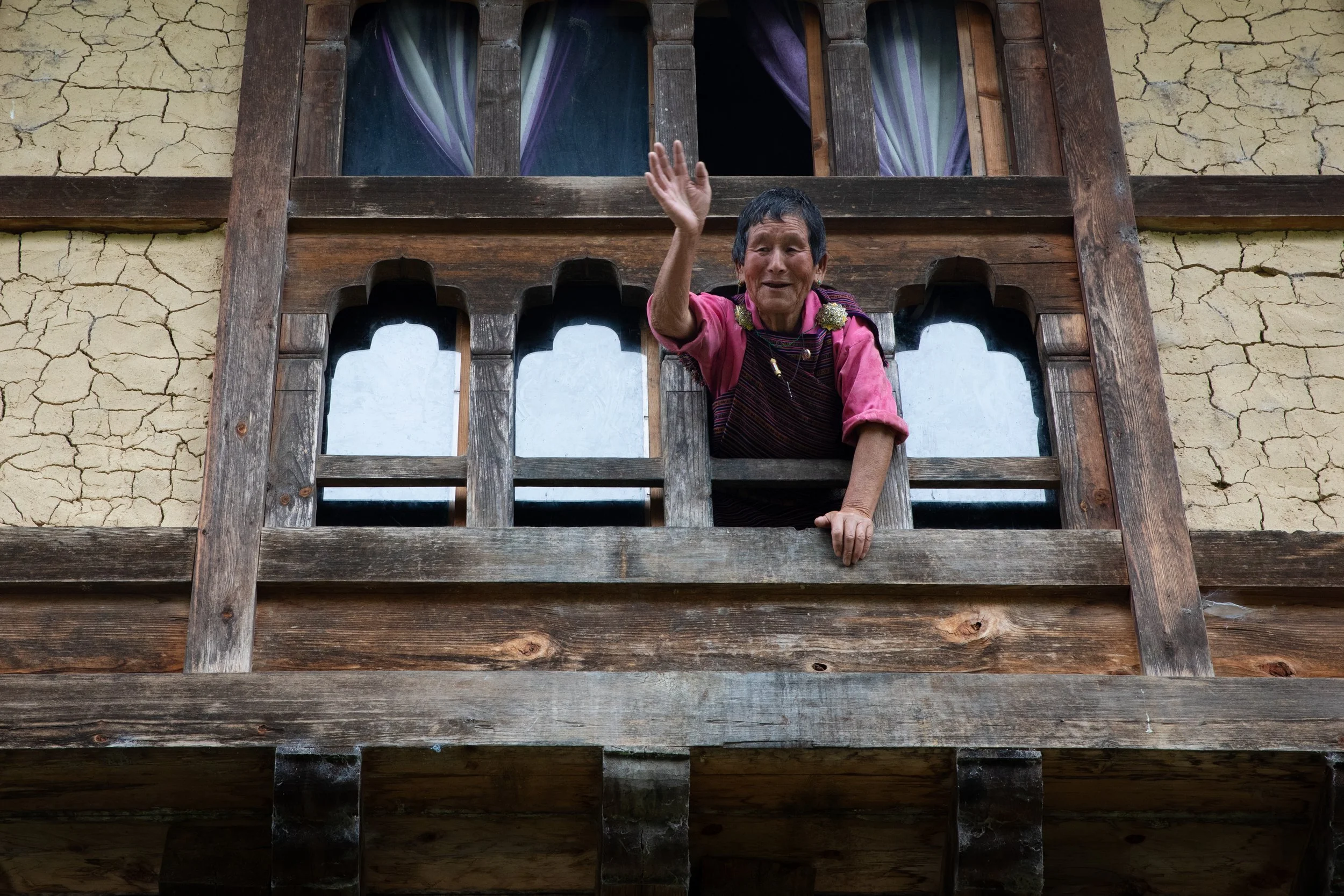 Goodbyes after a home cooked meal - Bhutan