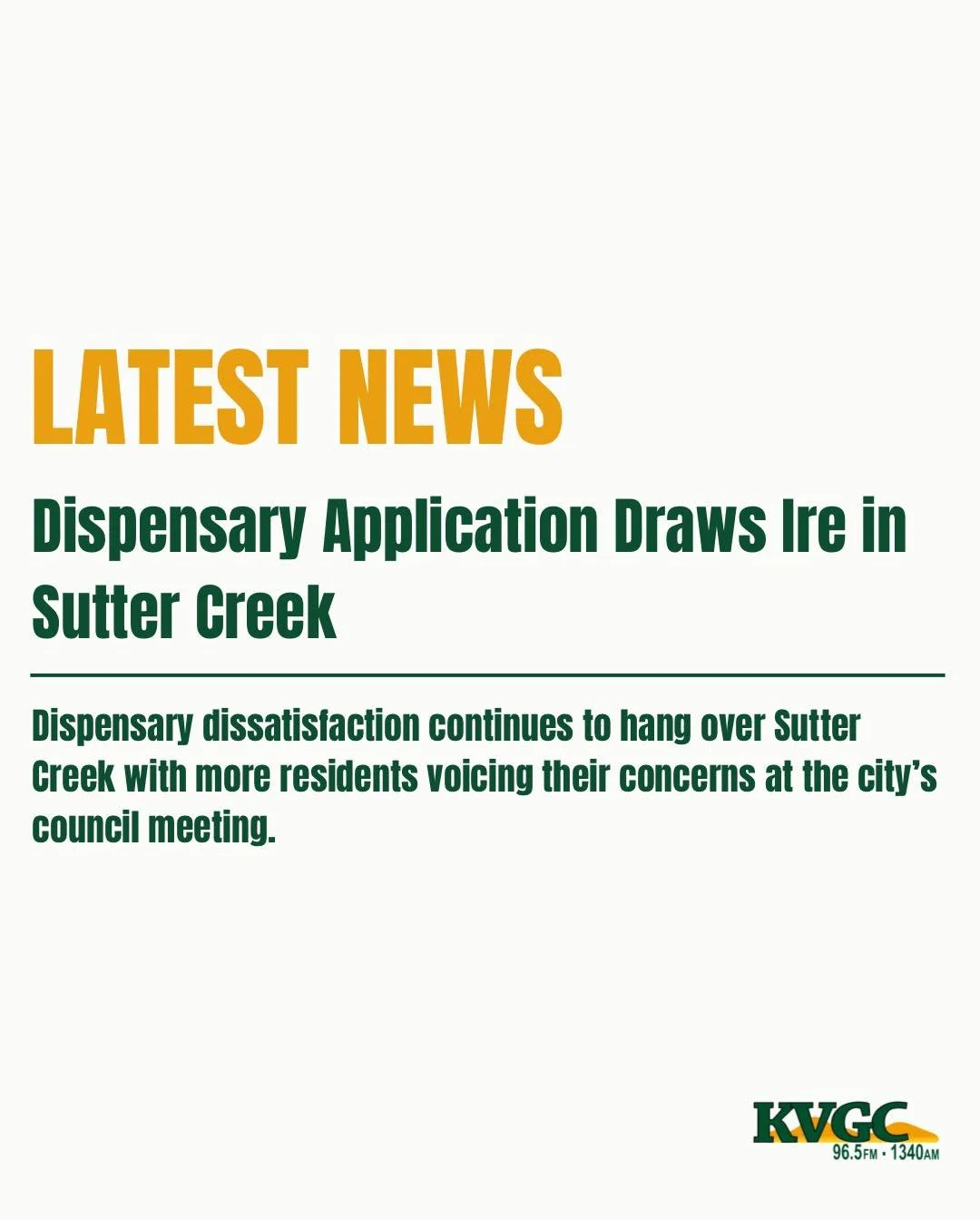 Dispensary dissatisfaction continues to hang over Sutter Creek with more residents voicing their concerns at the city&rsquo;s council meeting. At last night&rsquo;s meeting, several members of the public brought their arguments against the proposed m