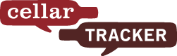 Graphic of a cellar tracker logo with stylized wine bottles and text
