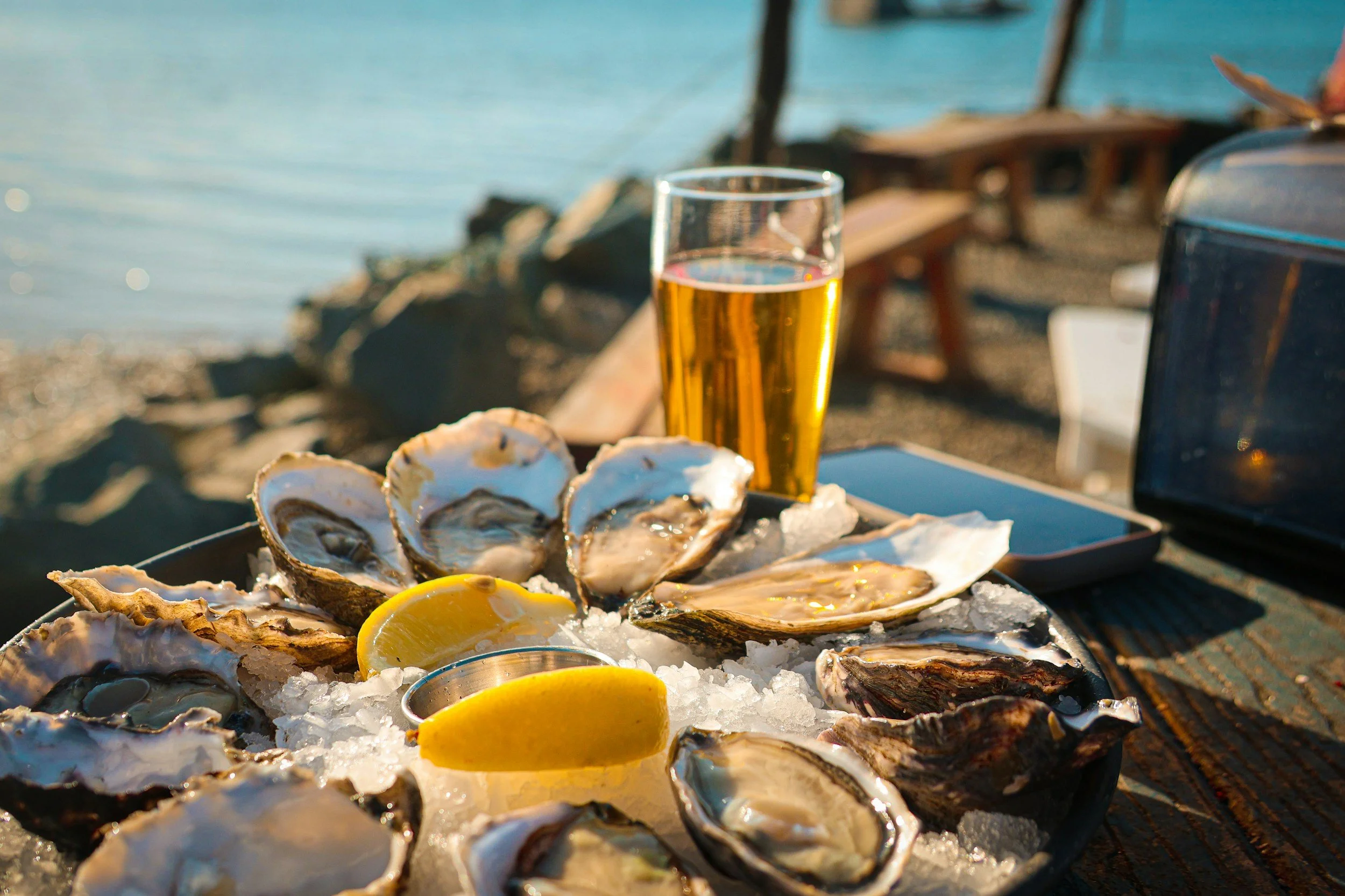 oysters on waterfront restaurant