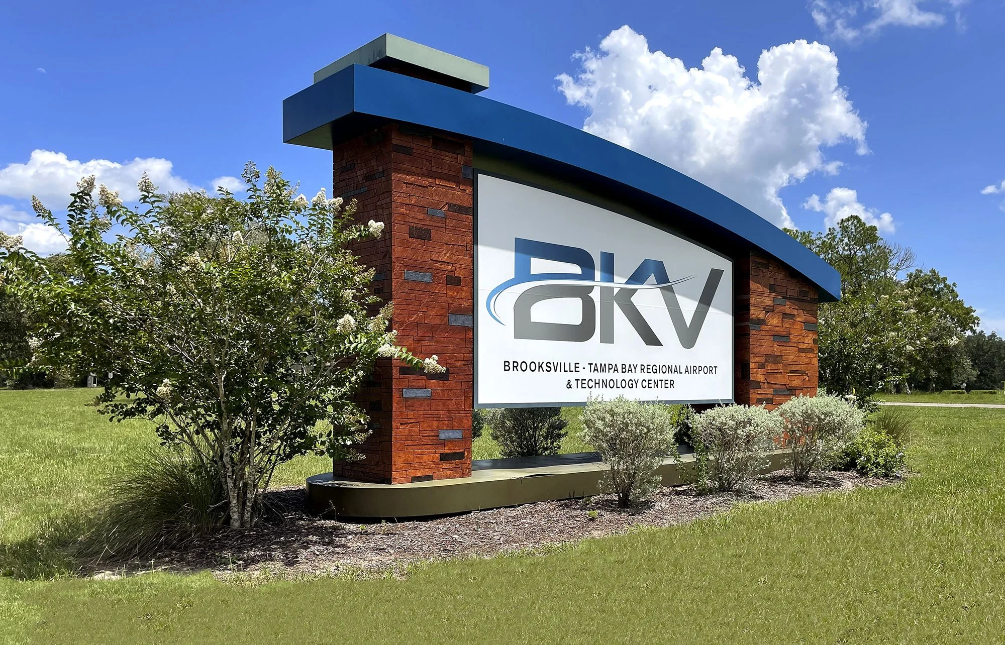 Entrance sign for Brooksville-Tampa Bay Regional Airport and Technology Center