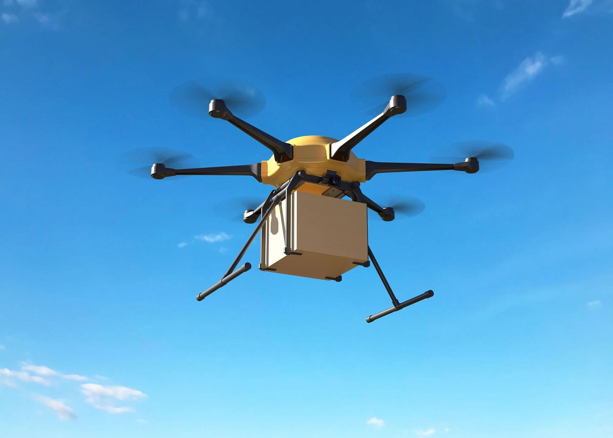 Drone delivering package