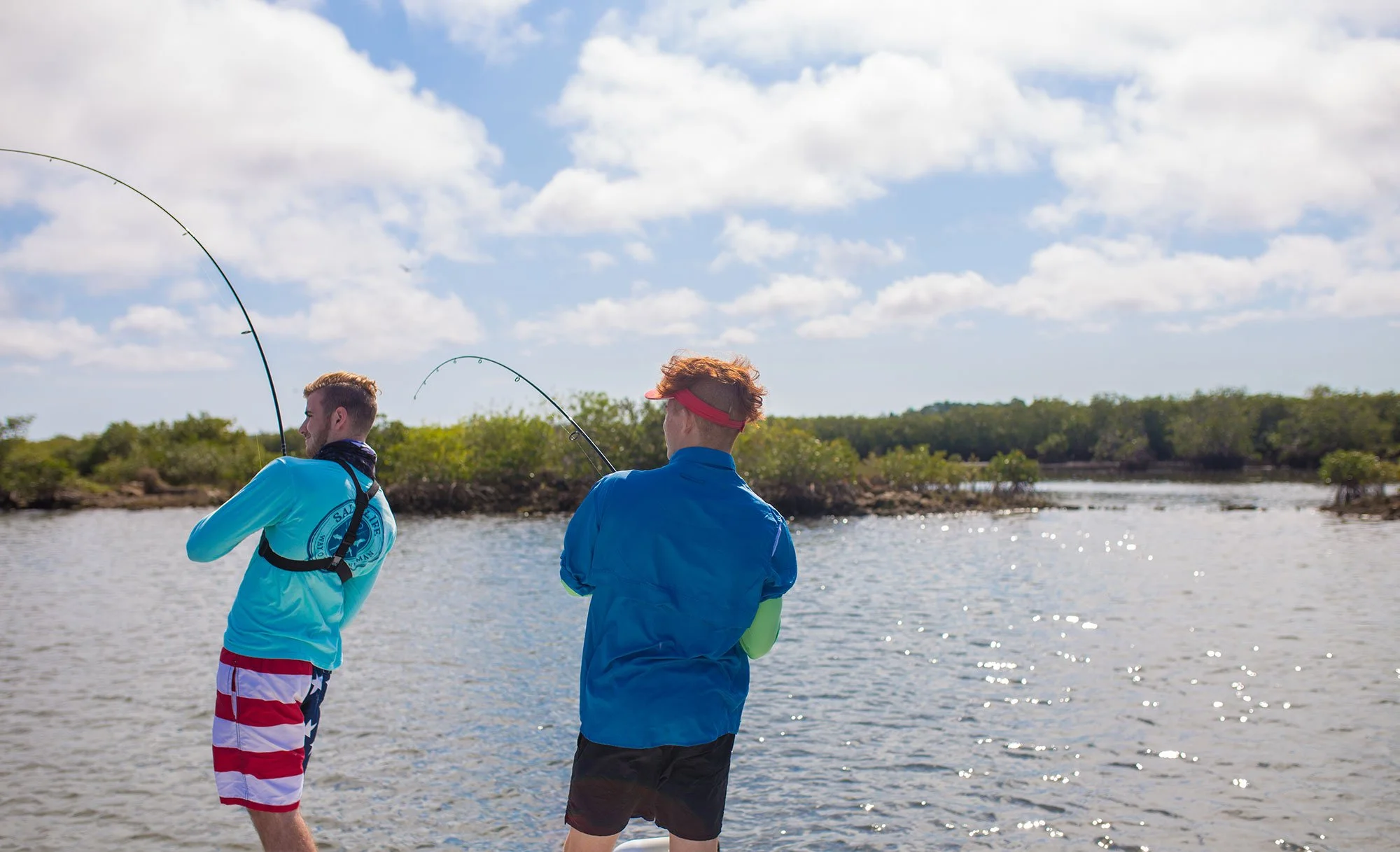 two men fishing