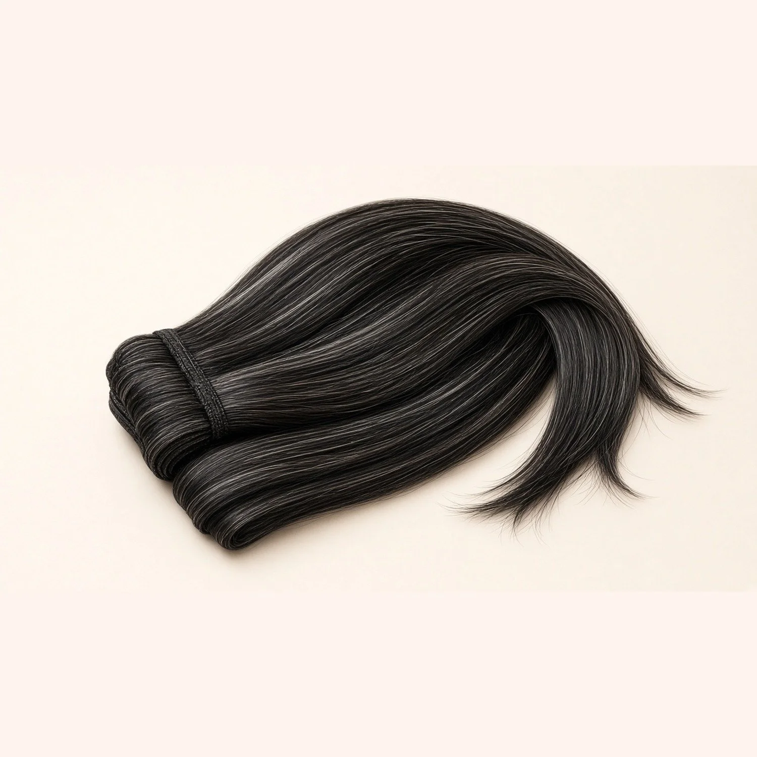 Russian Hair Extensions 18" #1A/Silver Highlight Mix Straight
