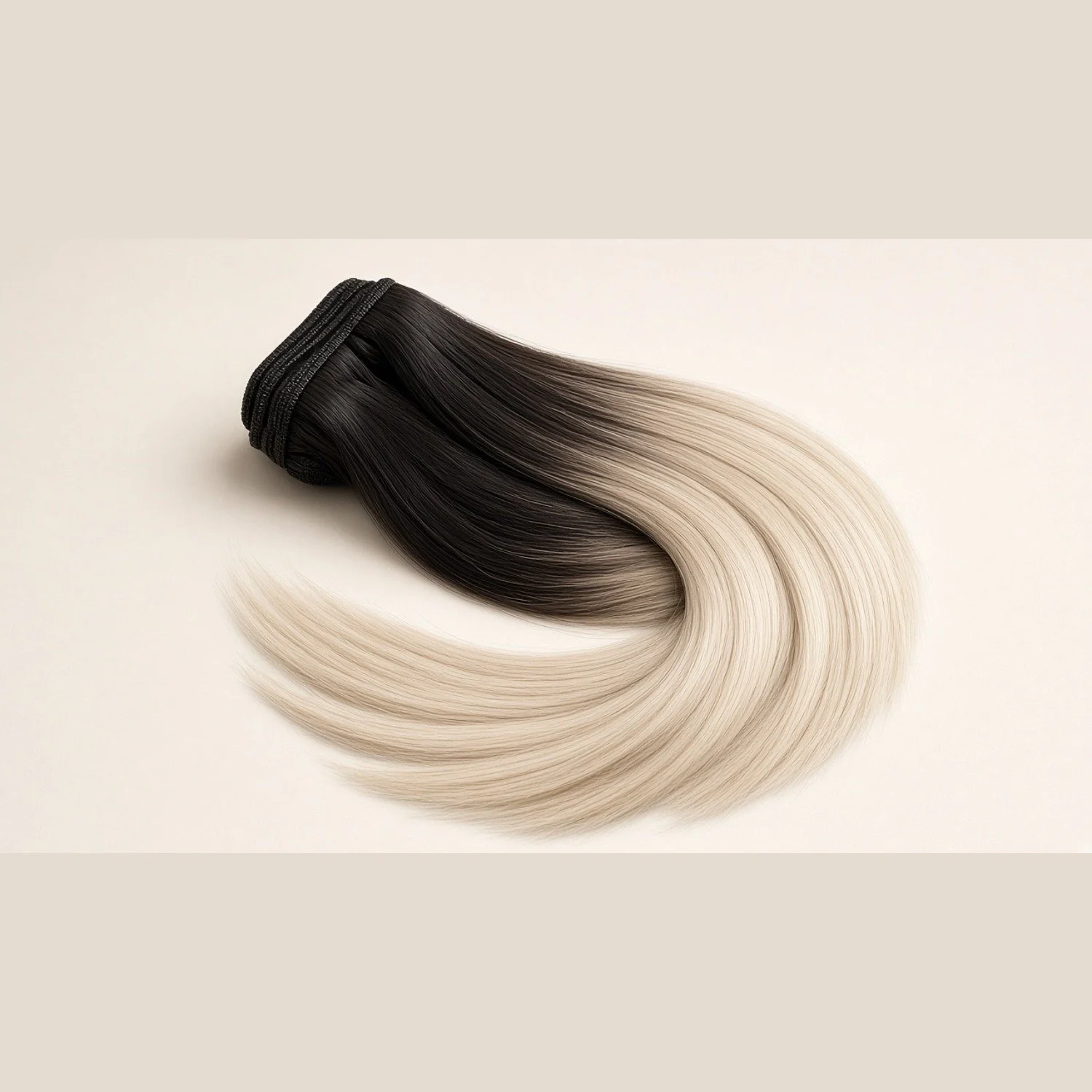 Russian Hair Extensions 18" #T1A/#1001 Ombre Black to Platinum Straight