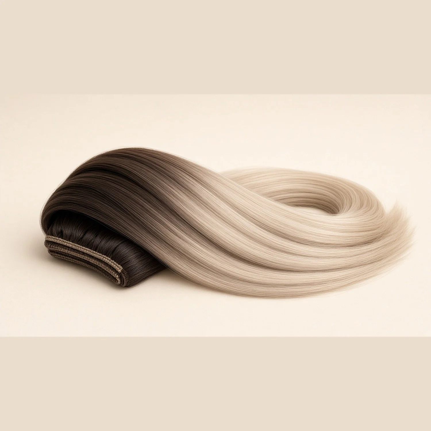 Russian Hair Extensions 18" #T3/Pearl Ombre Brown to Pearl Blonde Straight