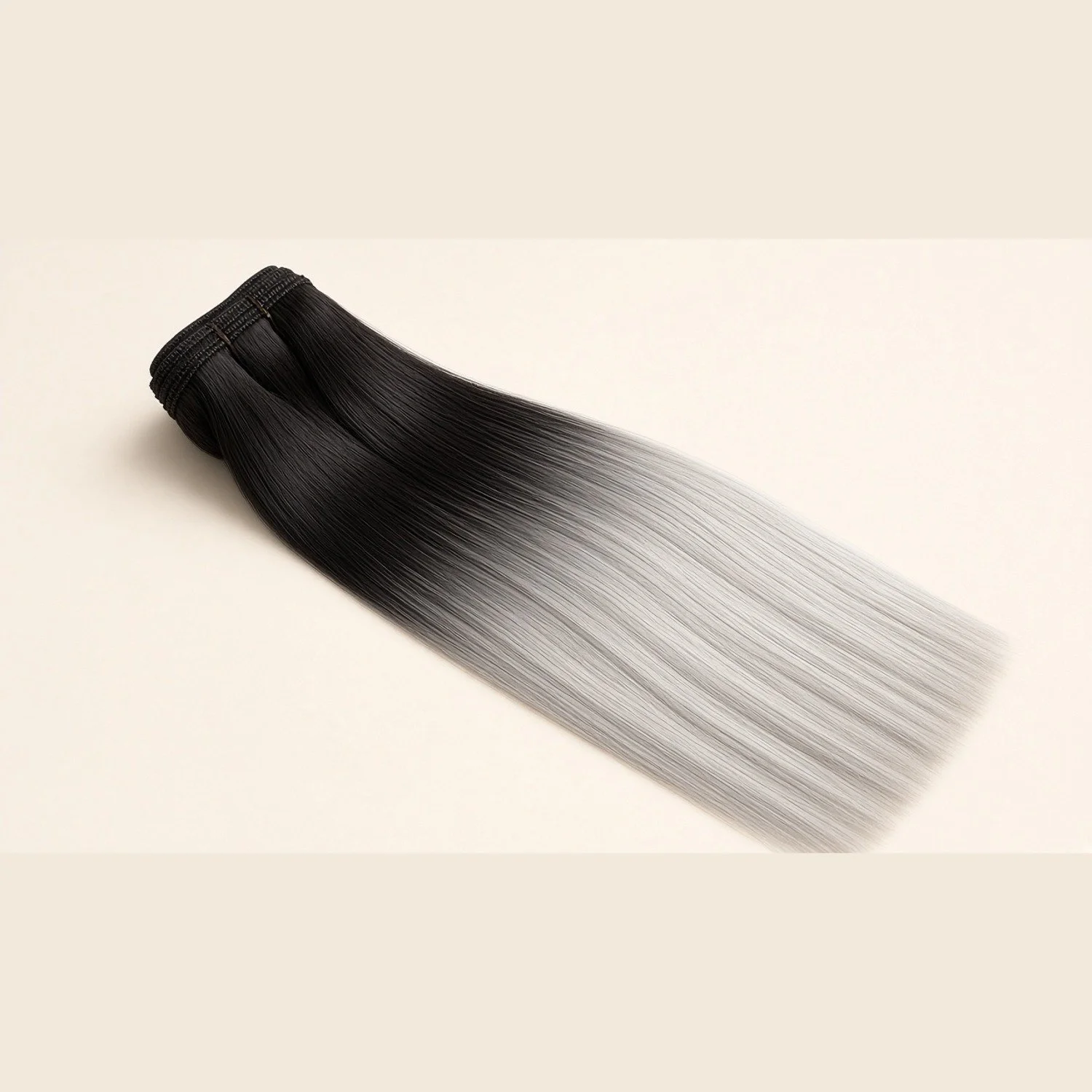 Russian Hair Extensions 28" #T1A/Silver Ombre Black to Silver Straight