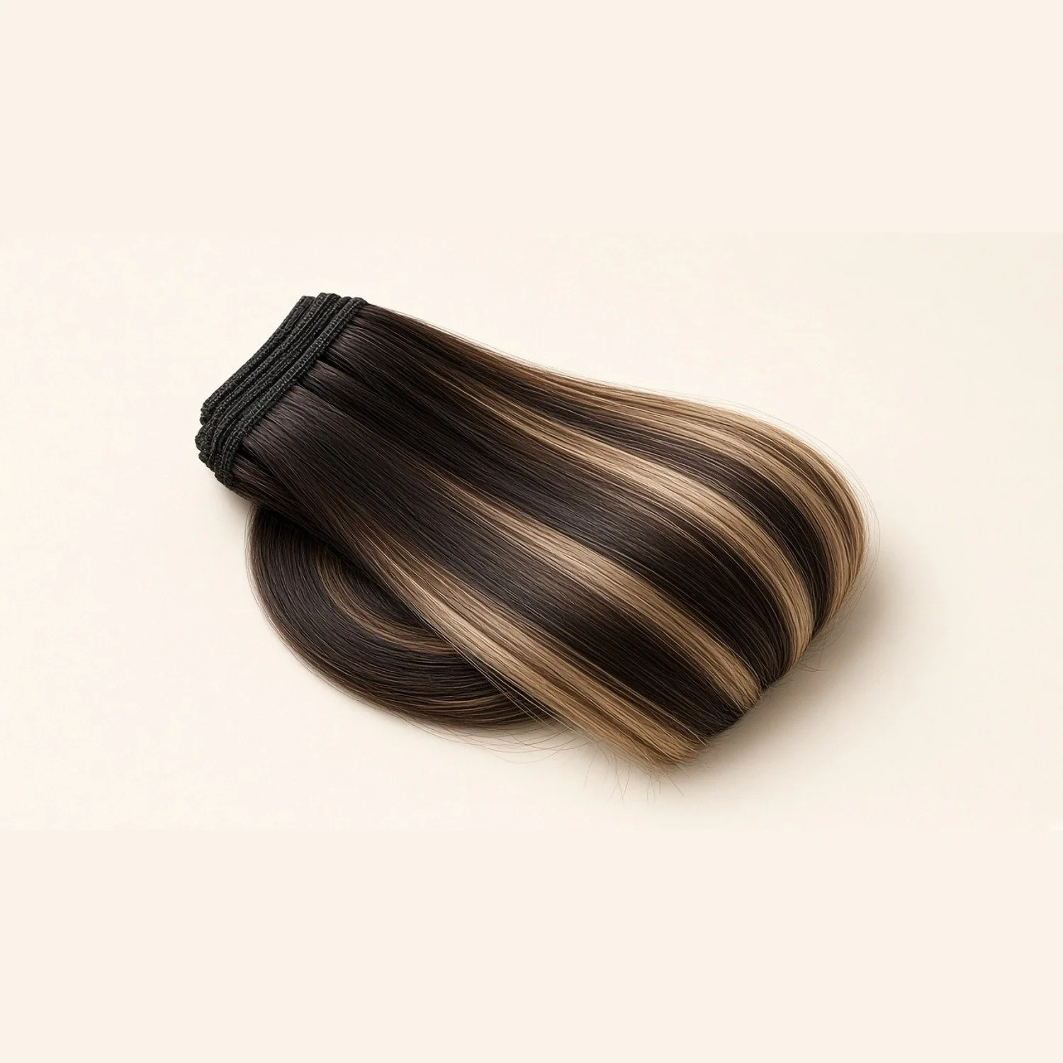 Russian Hair Extensions 18" #T1B/P7 Off-Black with Dark Blonde Highlights Straight