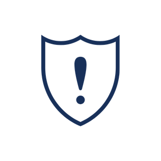 A shield with an exclamation mark in the center, symbolizing a warning or alert.