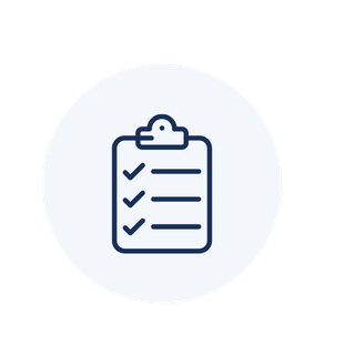 Icon of a clipboard with checkmarks