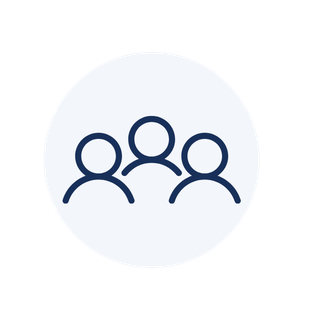 Icon of three stylized human figures representing a group or community.