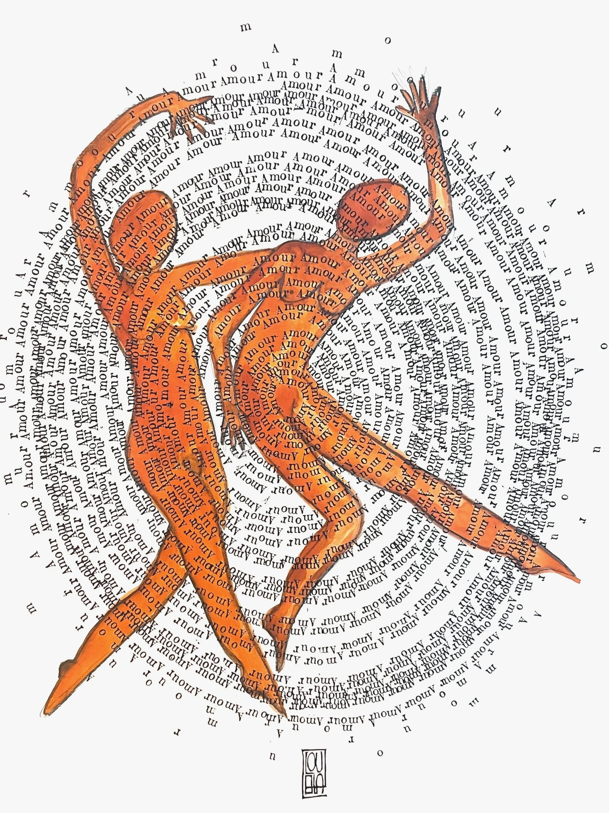 Empreinte et 2 silhouettes  -  
Sérigraphie originale rehaussée à la main Papier arches 300g/m2
Édition limitée à 40 exemplaires, signée et numérotée 
50x70cm
200€