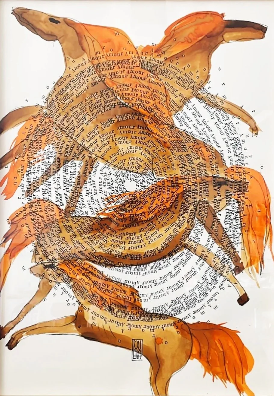 Empreinte et chevauchée   -  
Sérigraphie originale rehaussée à la main Papier arches 300g/m2
Édition limitée à 40 exemplaires, signée et numérotée 
50x70cm
200€
