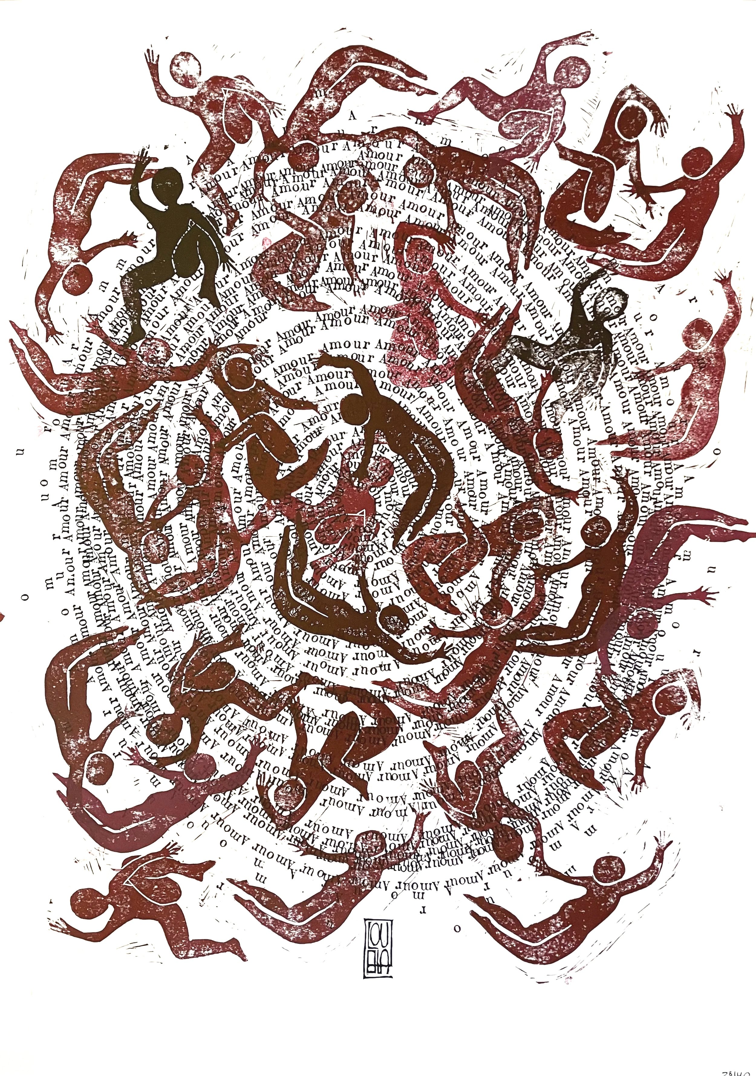 Empreinte et silhouettes   -  
Sérigraphie originale rehaussée à la linogravure
Papier arches 300g/m2
Édition limitée à 30 exemplaires, signée et numérotée 
50x70cm
200€