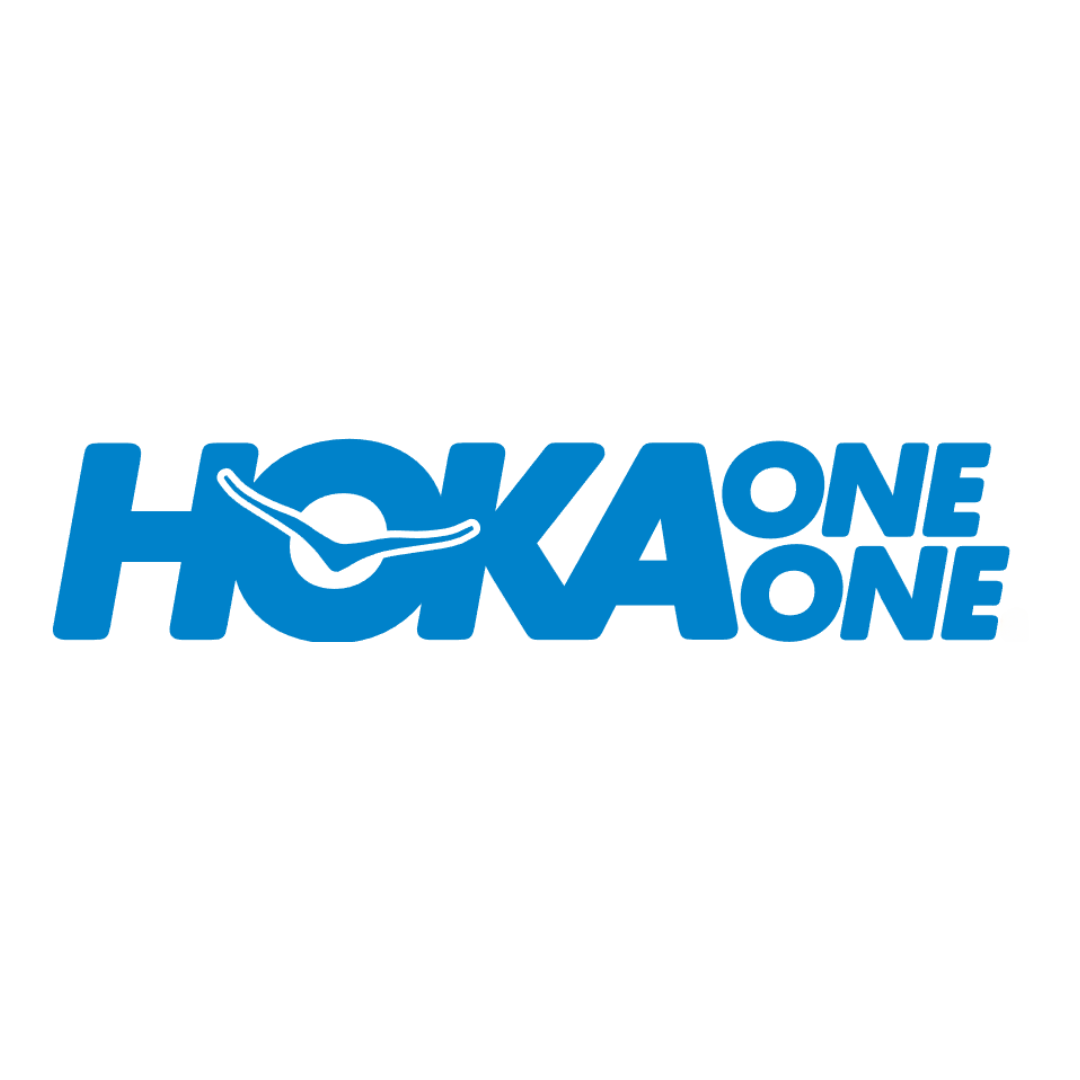 Hokaa One logo in blue with a stylized sun and wave design.