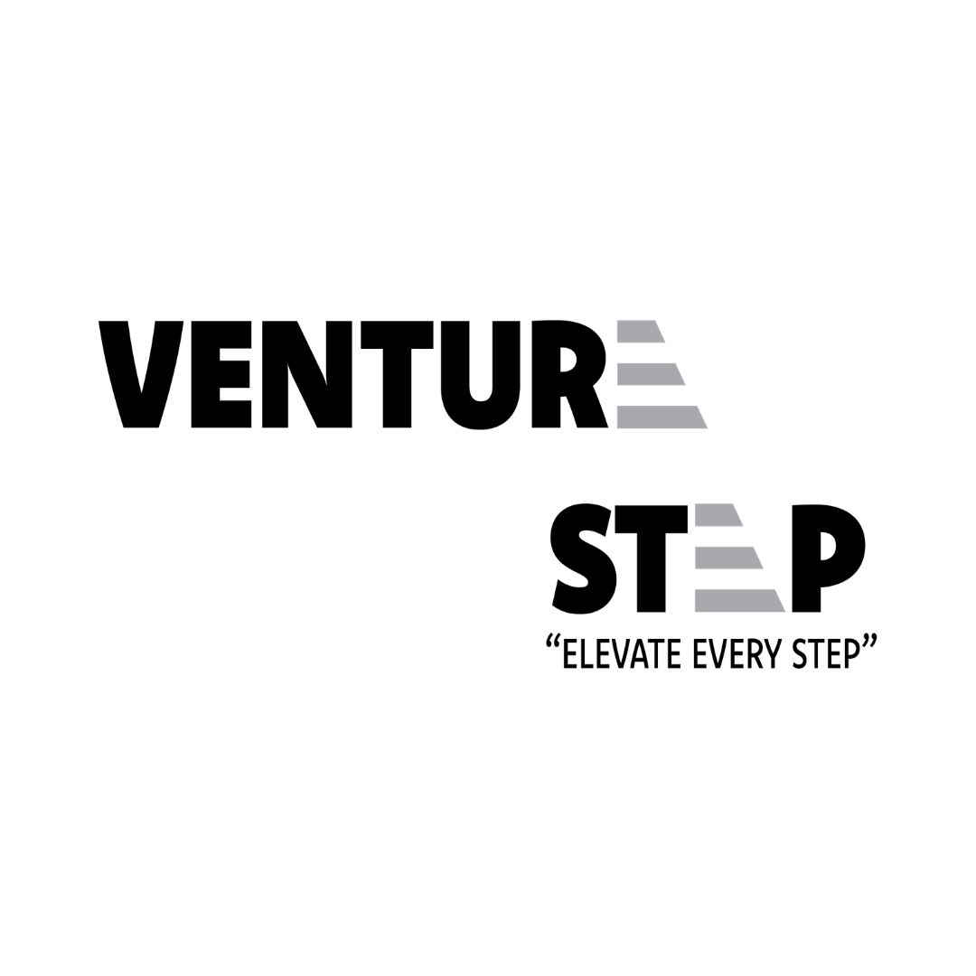 Venture Step logo with the tagline 'Elevate Every Step' in black and gray on a white background.