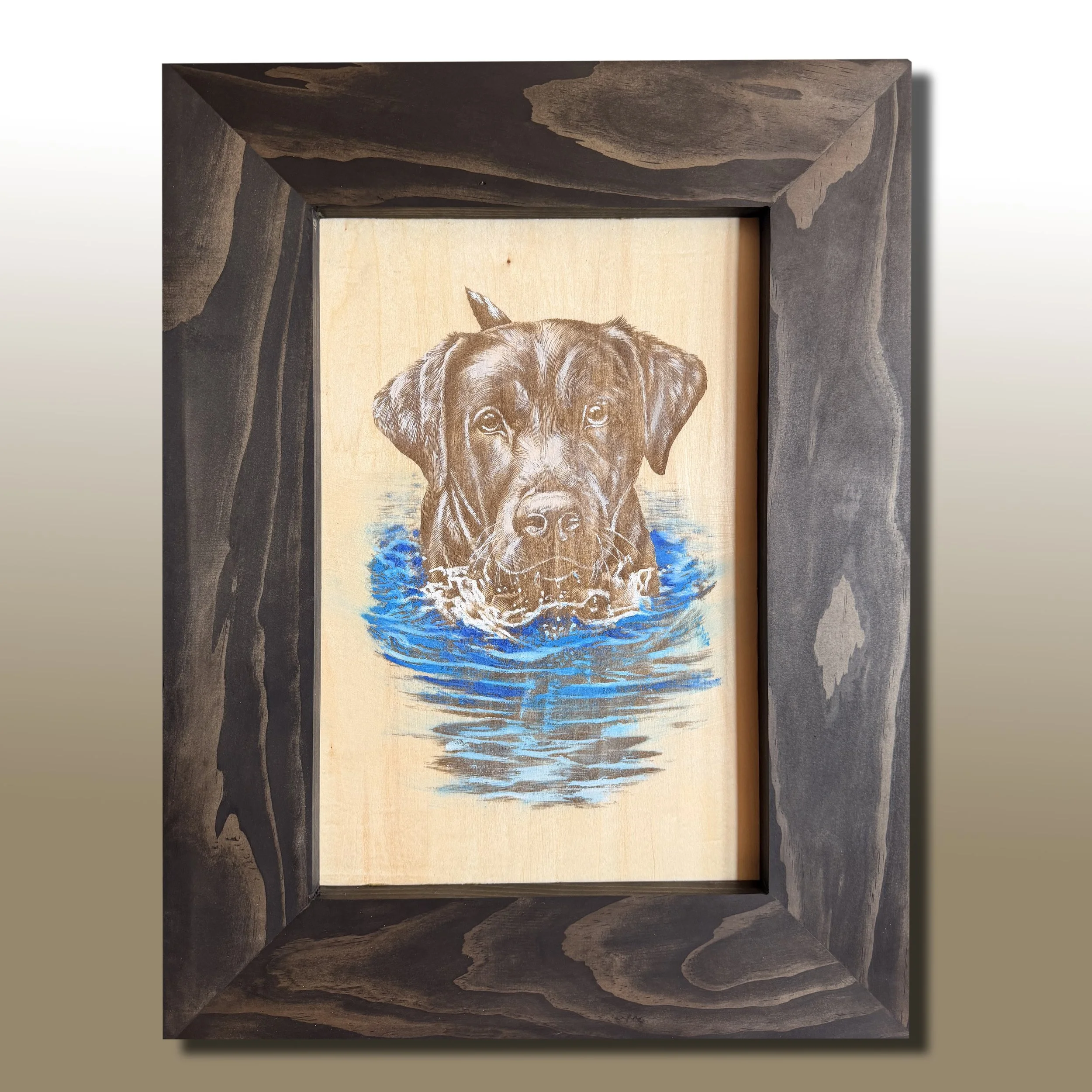 Heart of a Retriever, Hand-Painted & Laser Engraved Wall Art