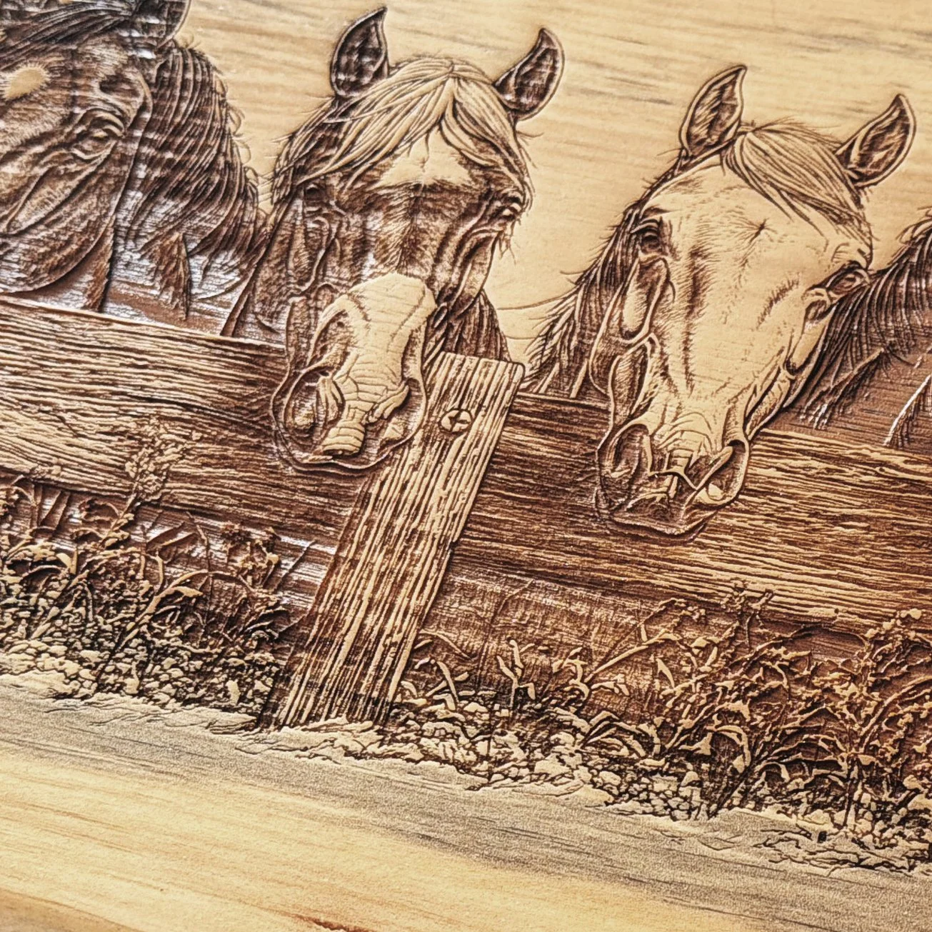 Laser Engraved Horse Charcuterie Board
