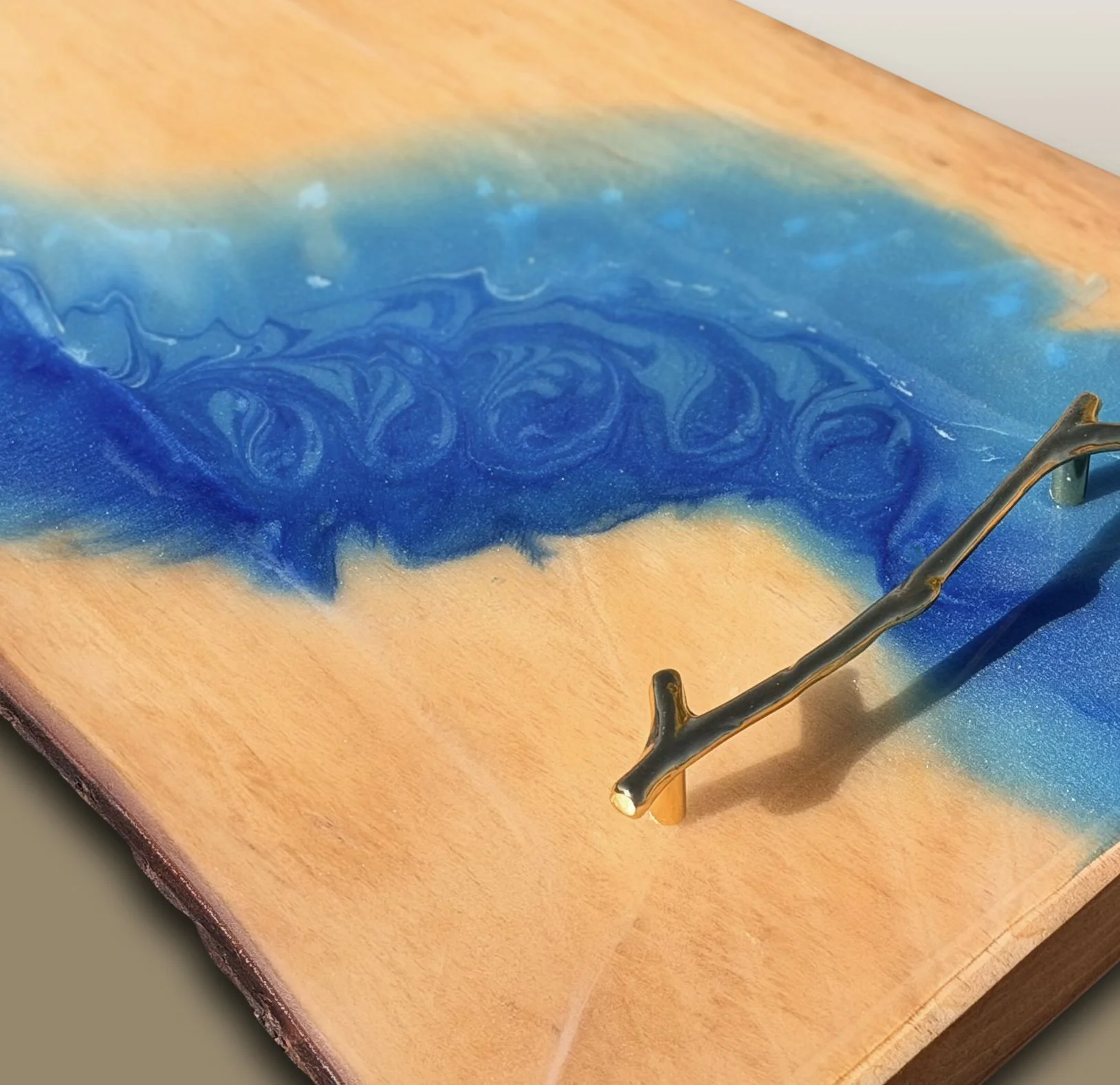 Epoxy Charcuterie Board Live Edge Wood