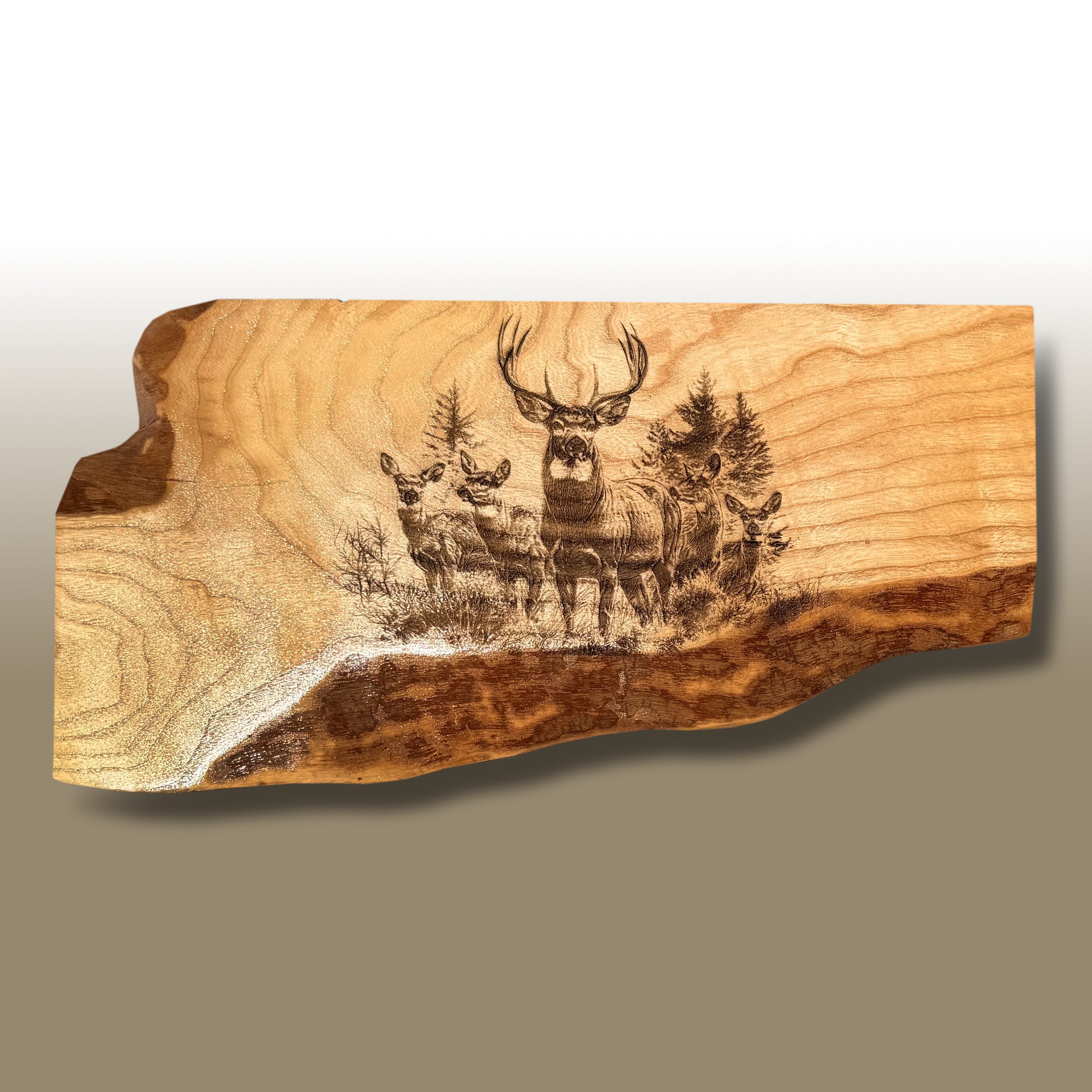 Whitetail deer decor, magnetic knife holder, deer kitchen decor, hunting cabin decor, wildlife wall art, rustic kitchen storage, western home decor, handcrafted knife rack, buck and doe artwork, deer lover gift.