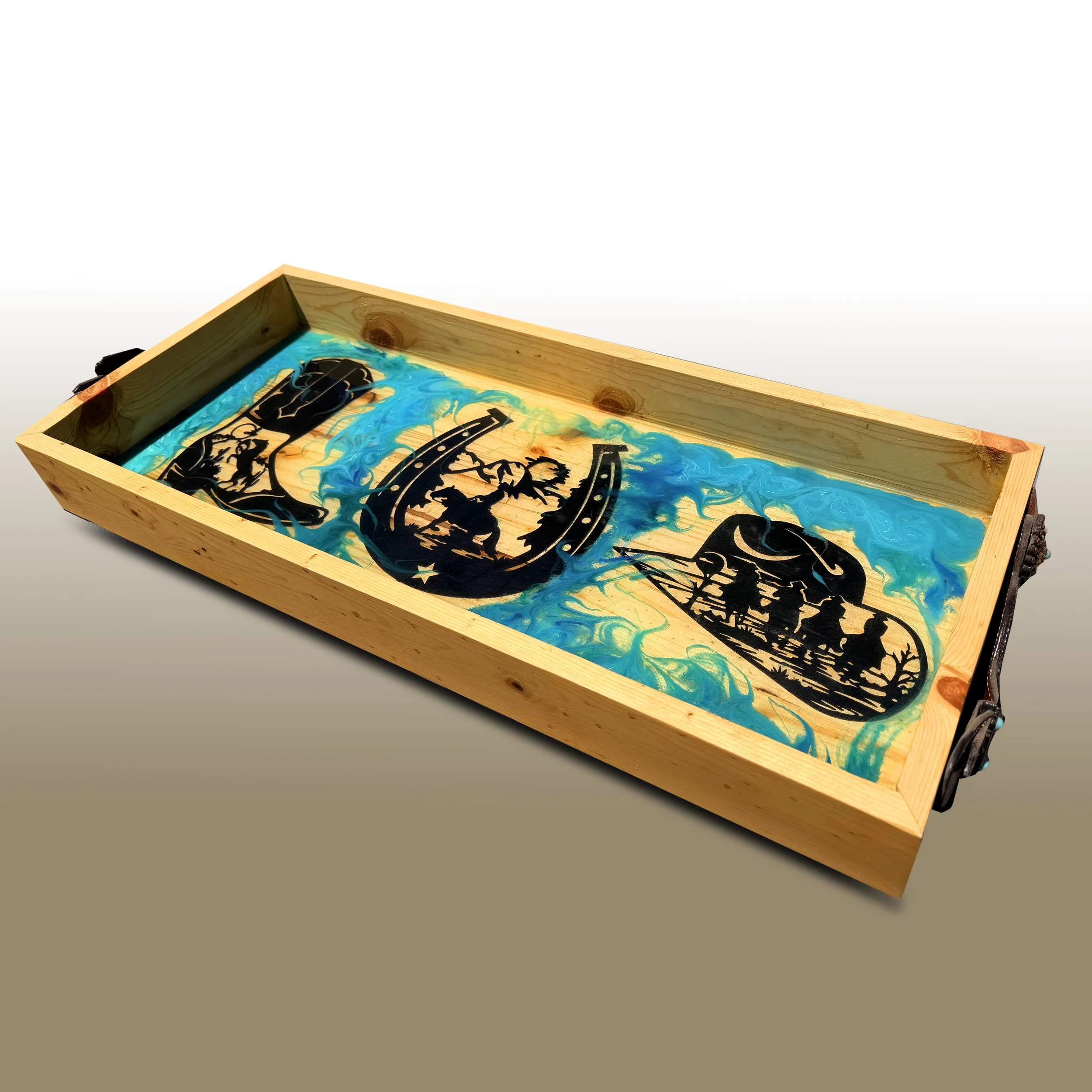 Epoxy Cowboy Serving Tray