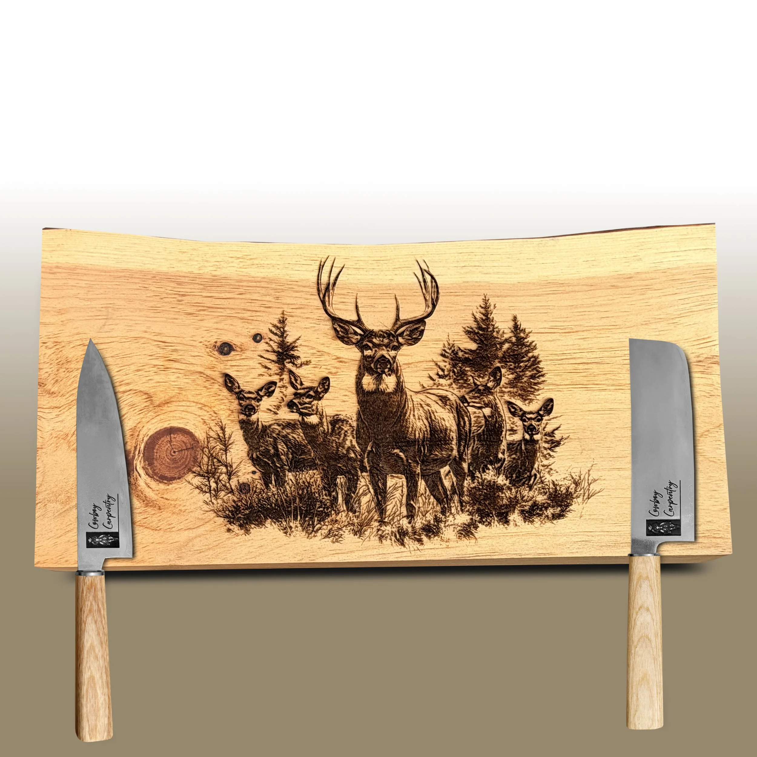 Laser Engraved Bull Deer