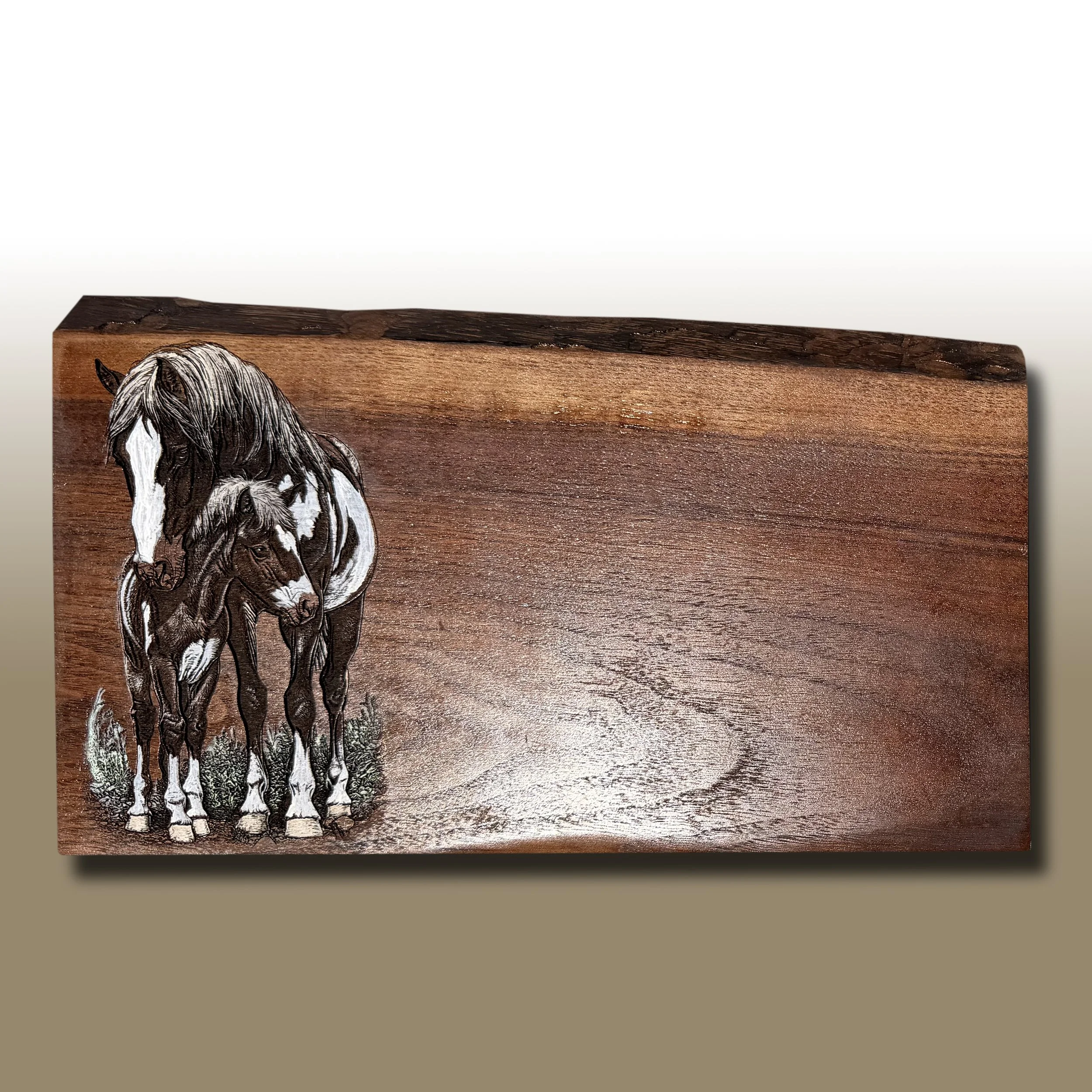 Mare & Foal Paint Horses, 4 Knife Magnetic Holder