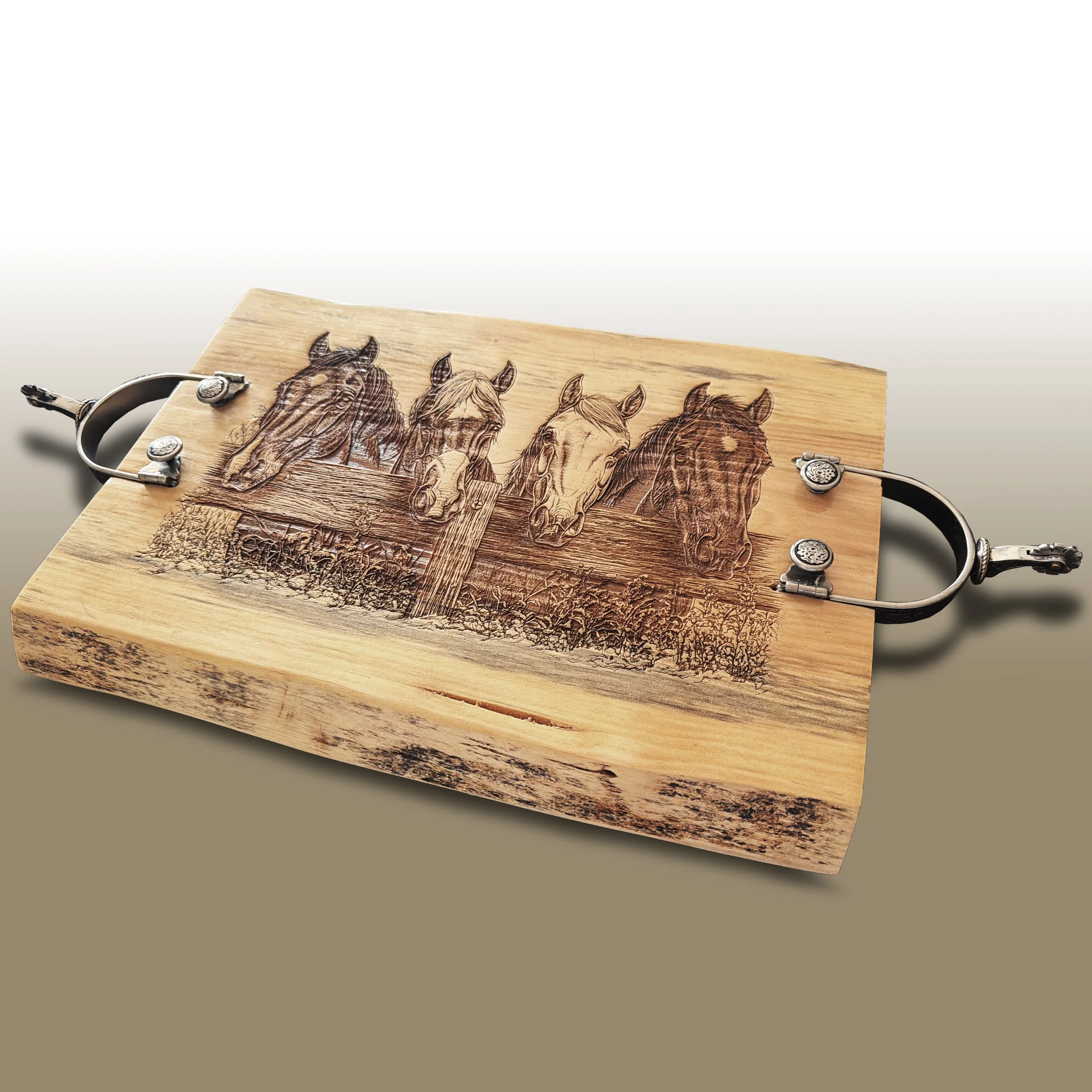 Laser Engraved Horse Charcuterie Board