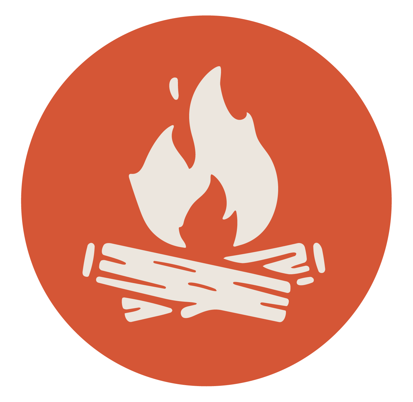 Campfire icon representing outdoor exhibitors