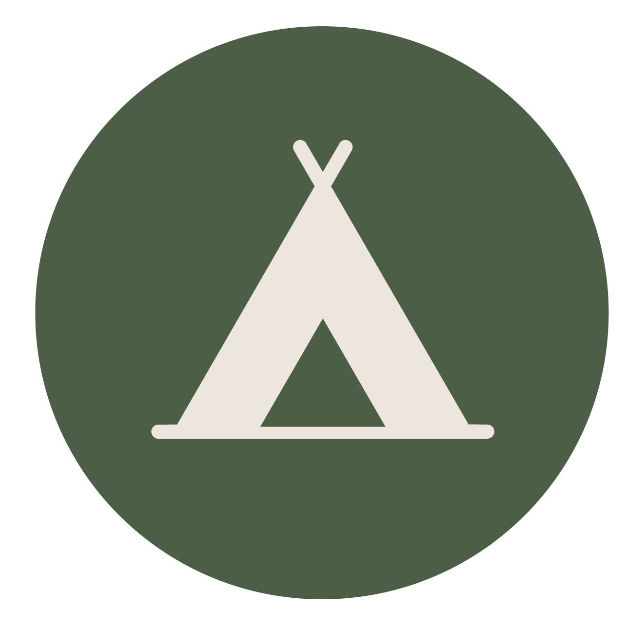Camping tent icon representing tent and rv camping