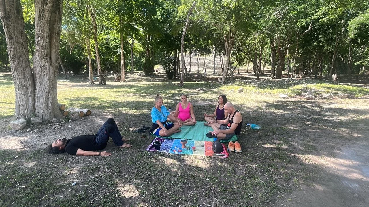 Meditation at Archeological Site : Day of the Dead Yucatan Mexico