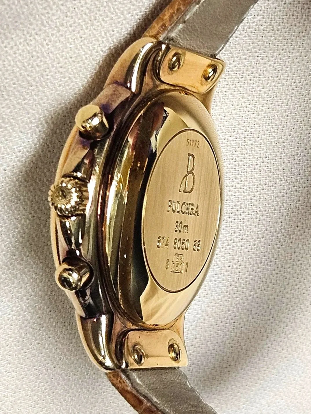 1999 Bertolucci Pulchra 18kt Chronograph 40mm Ostrich Band Reynolds & Co, Winter Park, Fl Park Ave Jewelers