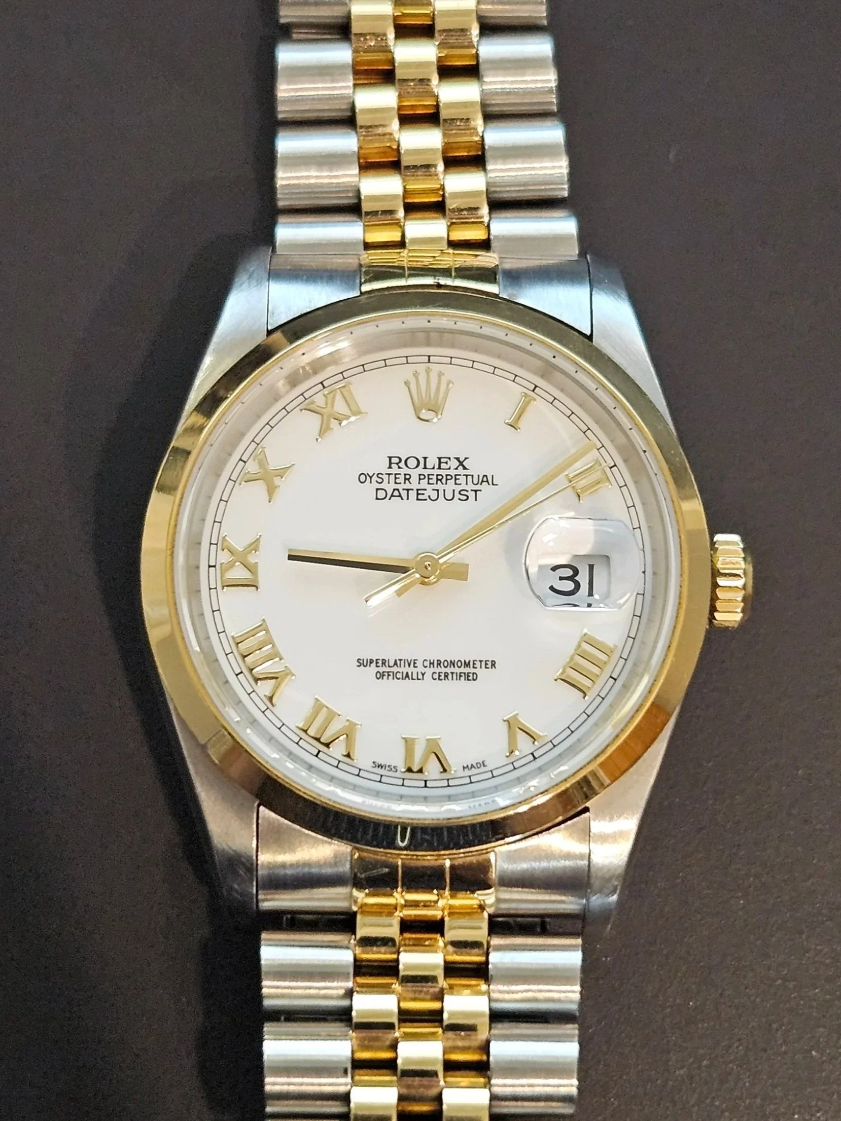 Rolex Datejust 18K Two-Tone Wrist Watch With Jubilee Bracelet