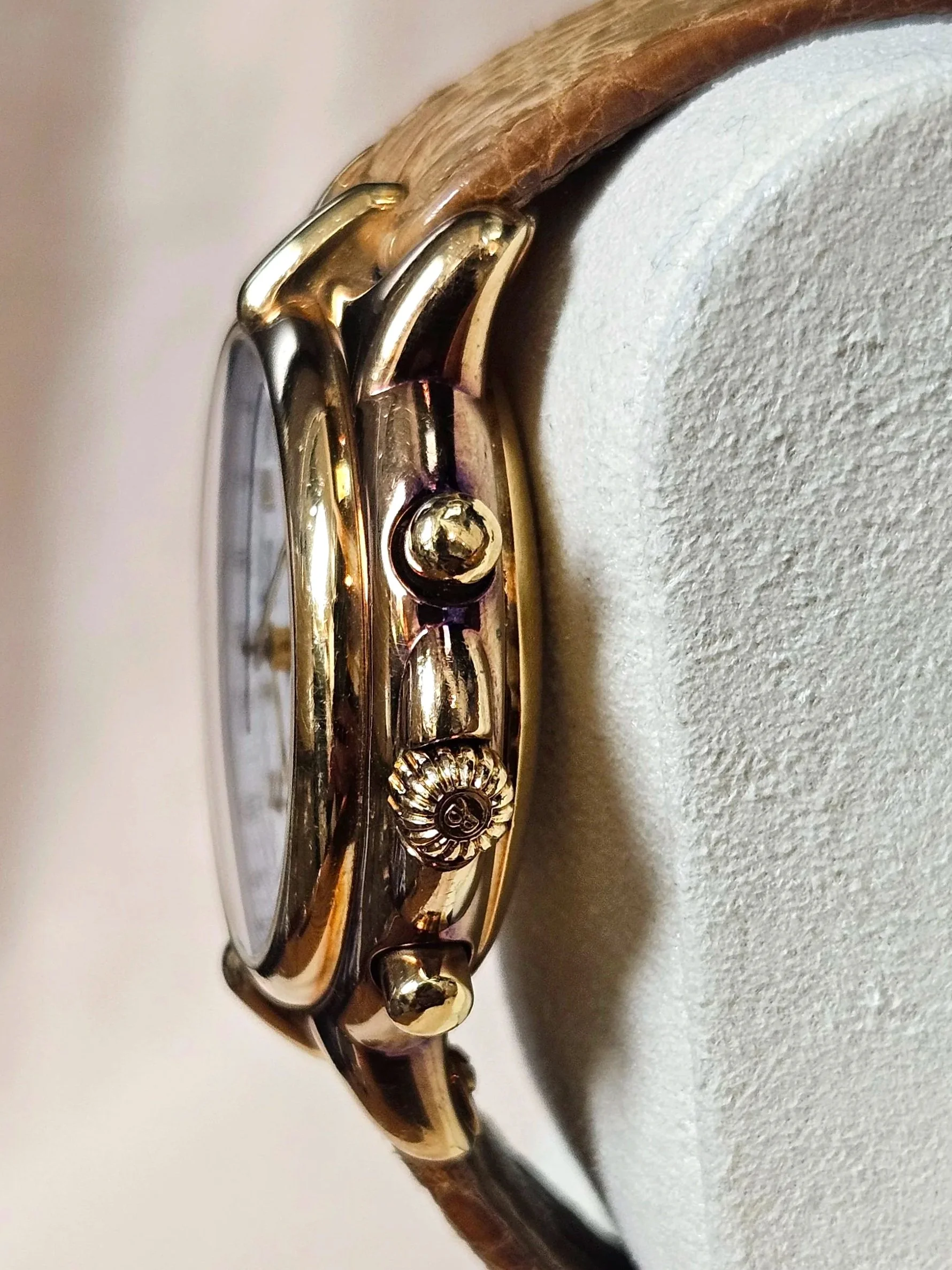 1999 Bertolucci Pulchra 18kt Chronograph 40mm Ostrich Band Reynolds & Co, Winter Park, Fl Park Ave Jewelers