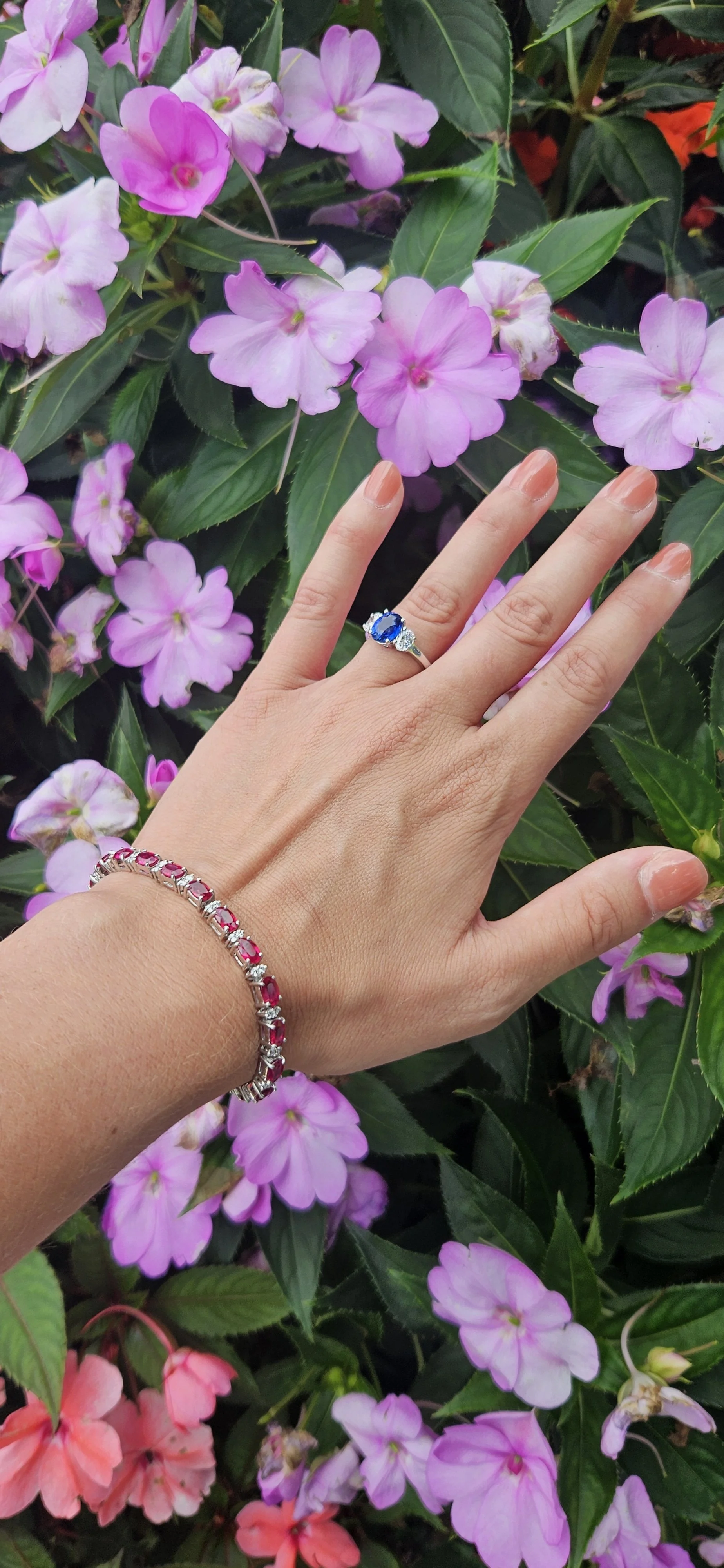 18K White Gold Ruby and Diamond Elegance Bracelet