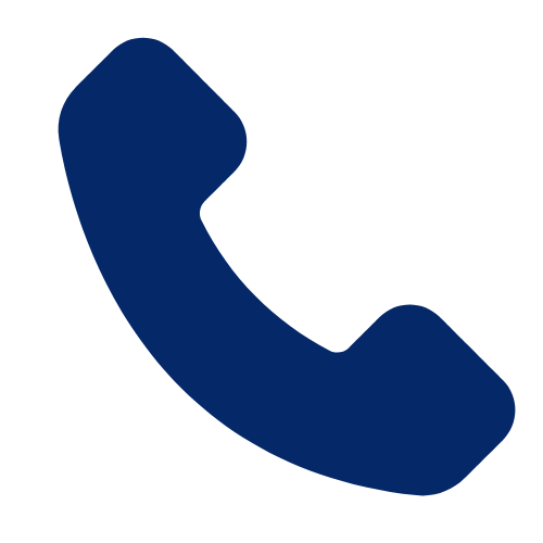 Icon of a blue telephone handset.