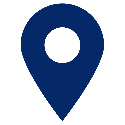 Map pin icon on a black background