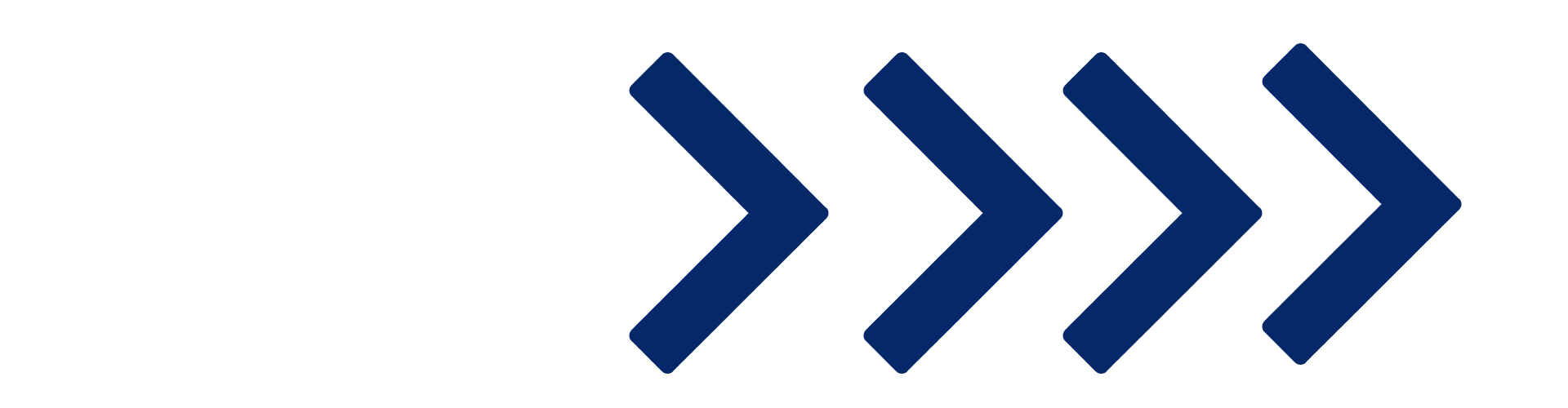 A logo with five dark blue arrows pointing to the right, arranged in a sequence.