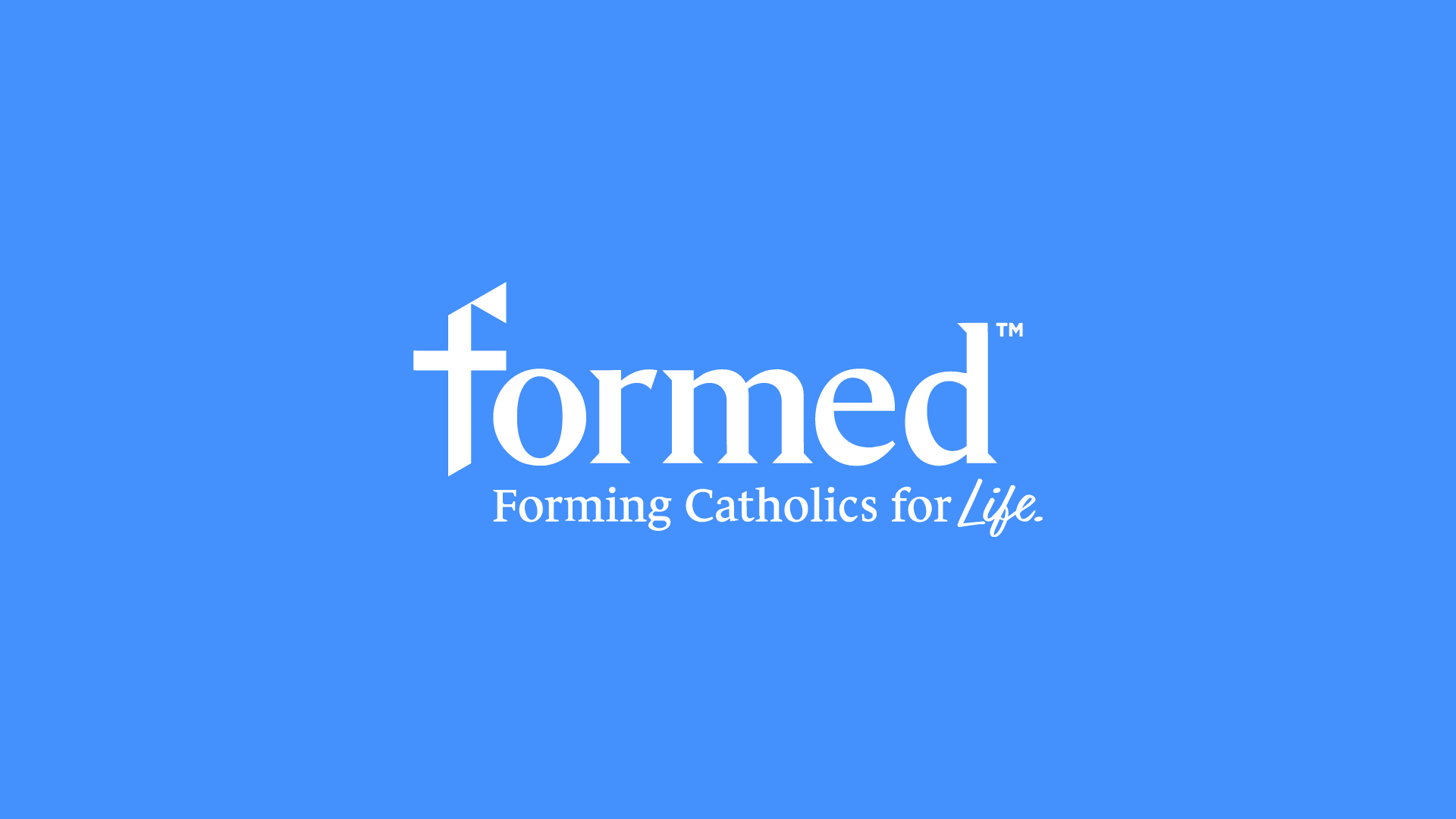 Logo for Formed with the tagline 'Forming Catholics for Life.' on a blue background.