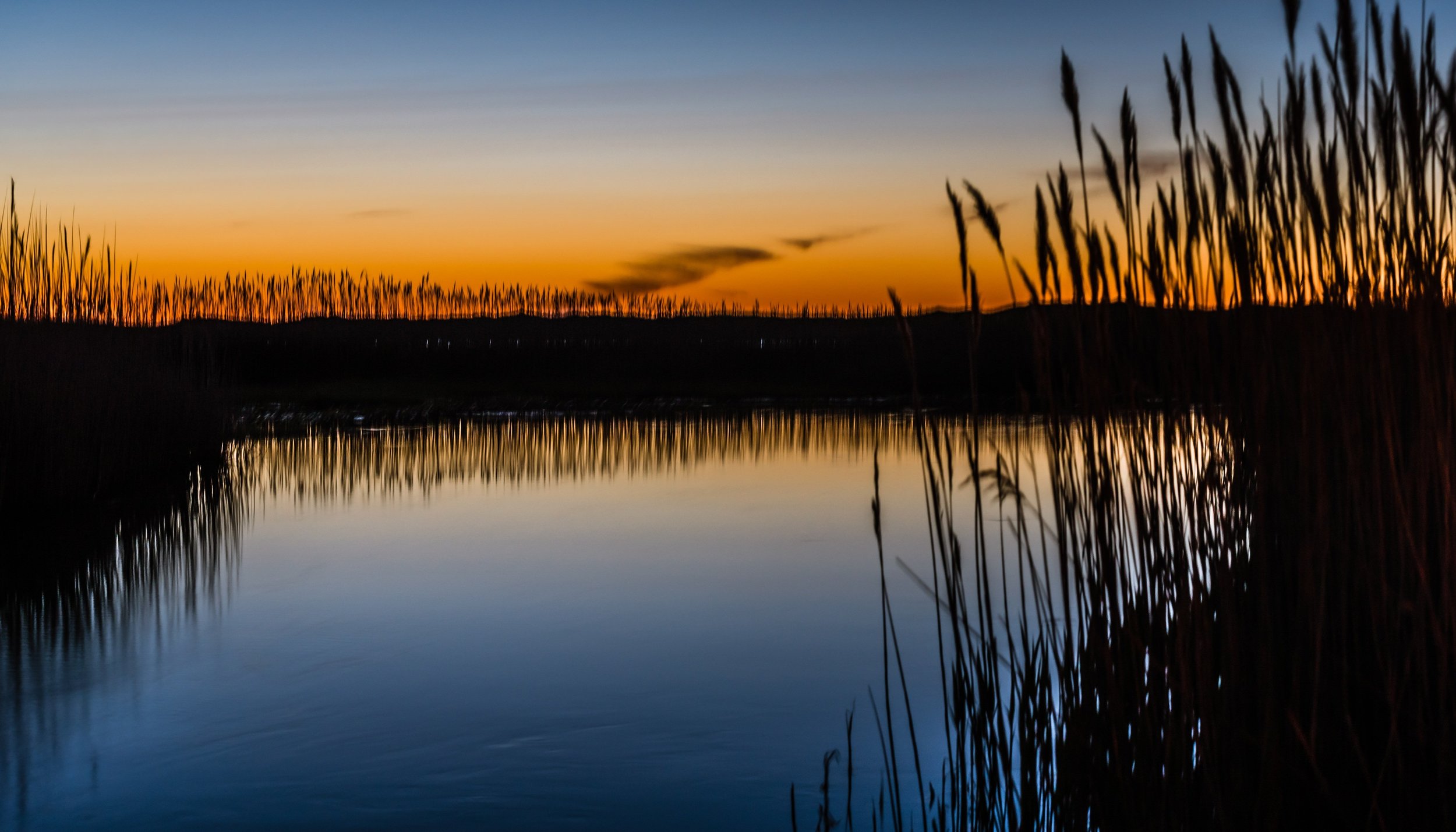 A Mississippi lake at sunrise.