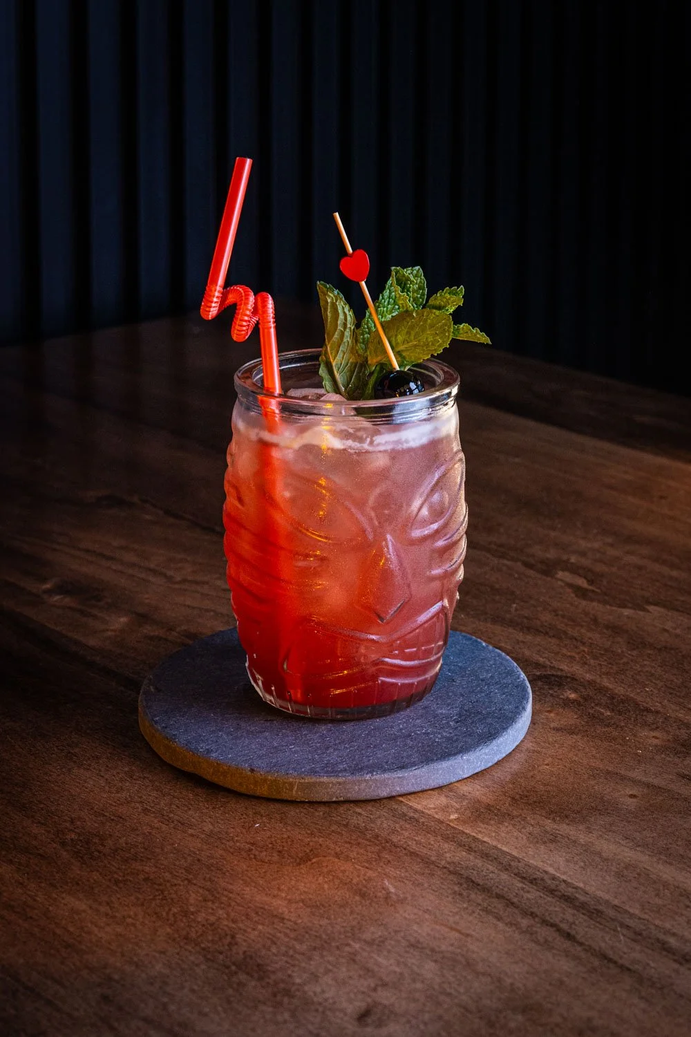 THE HIDDEN TEMPLE (NA) |
pomegranate cinnamon grenadine, lime,
orange blossom water, tarragon, soda