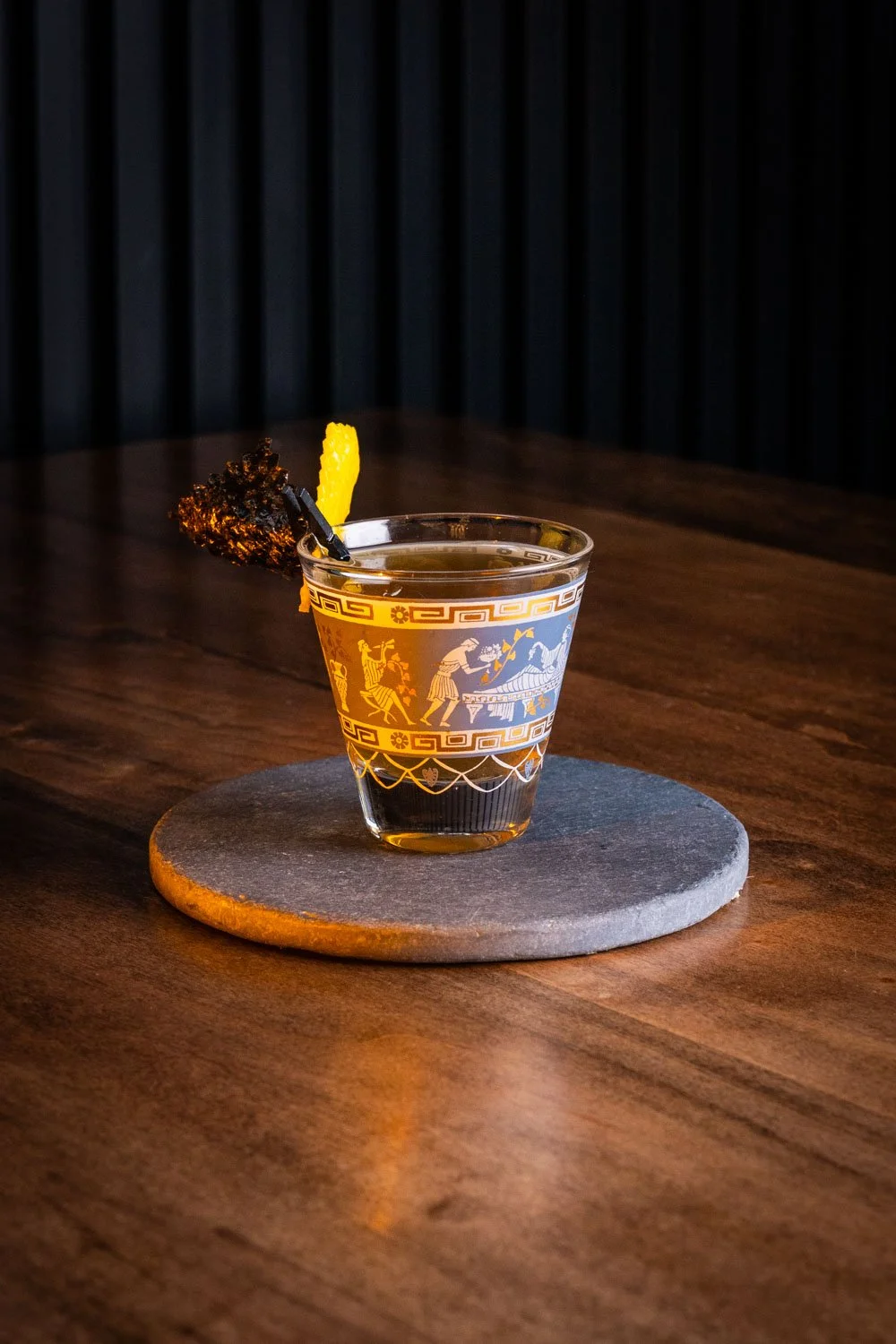 PAN’S SAZERAC | Yu Japanese whiskey, nori furikake syrup, alpine and celery bitters,
absinthe spritz, lemon oil