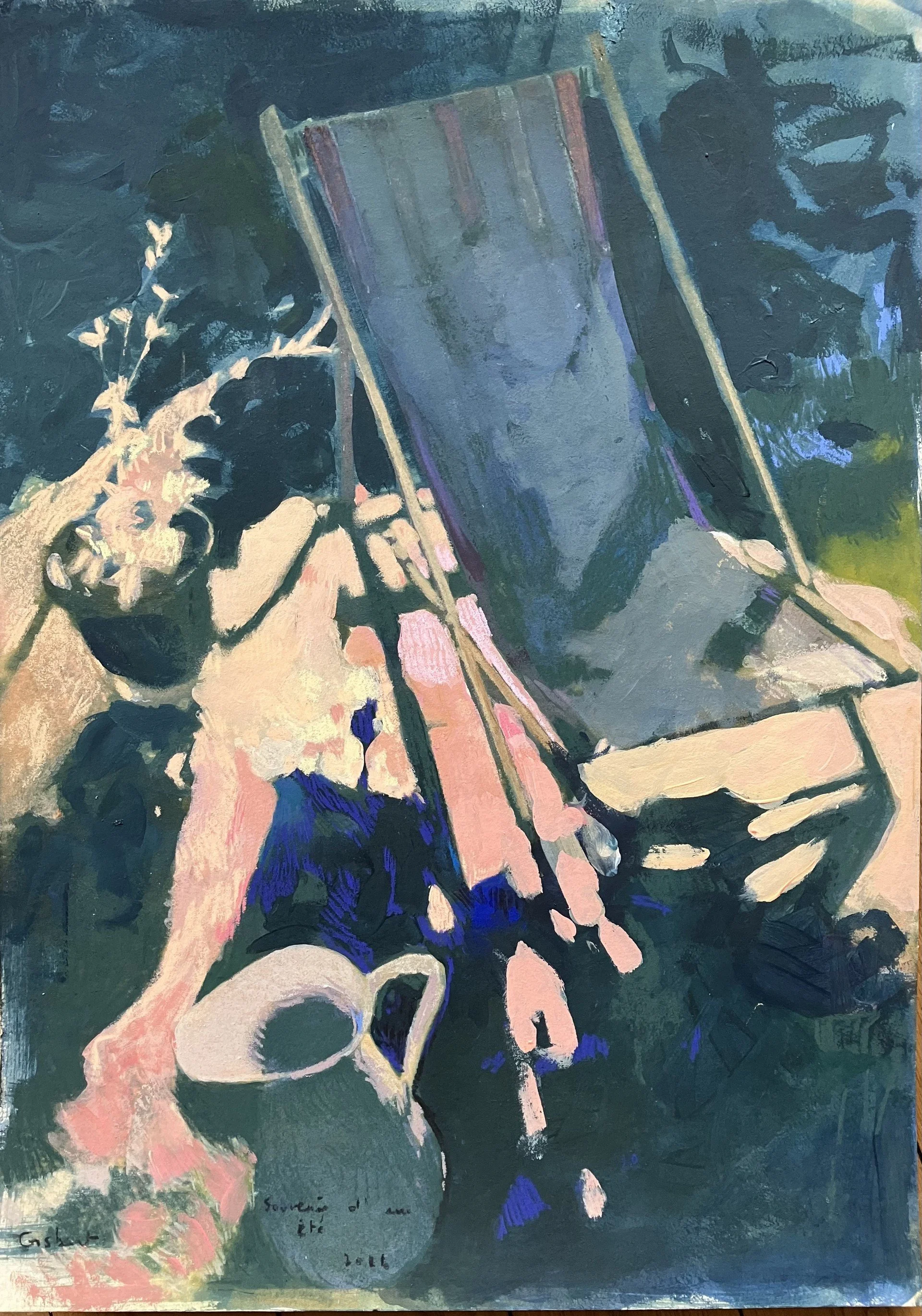 Souvenir d'un été. 70X50. Pastel sur carton.