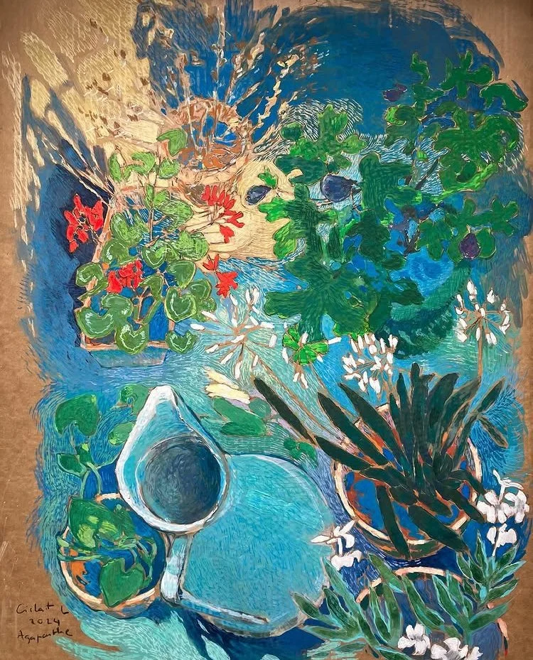 Agapanthe - Pastel sec - 80x60