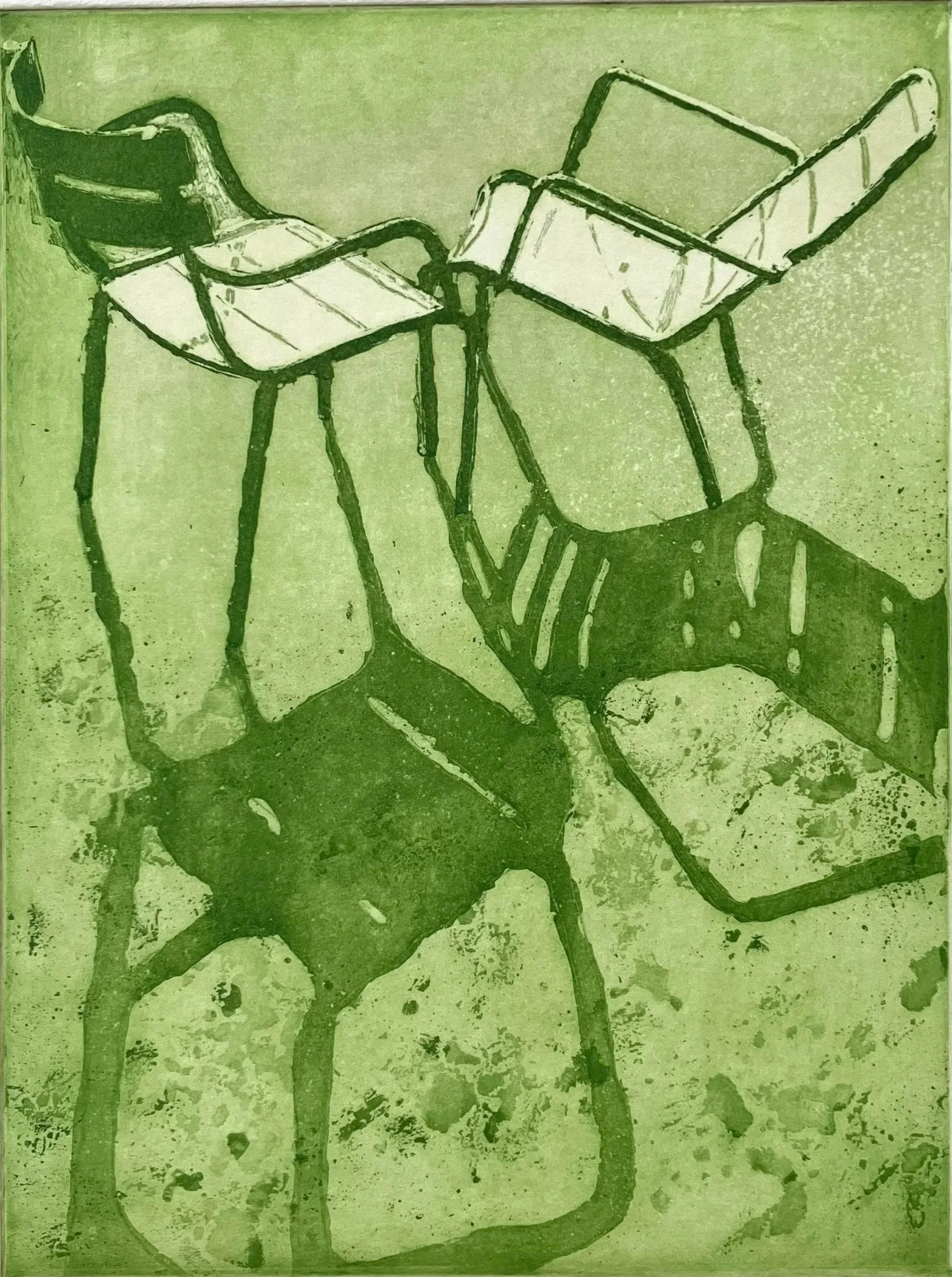 Matin aux tuileries - Aquatinte - Plaque 20x15